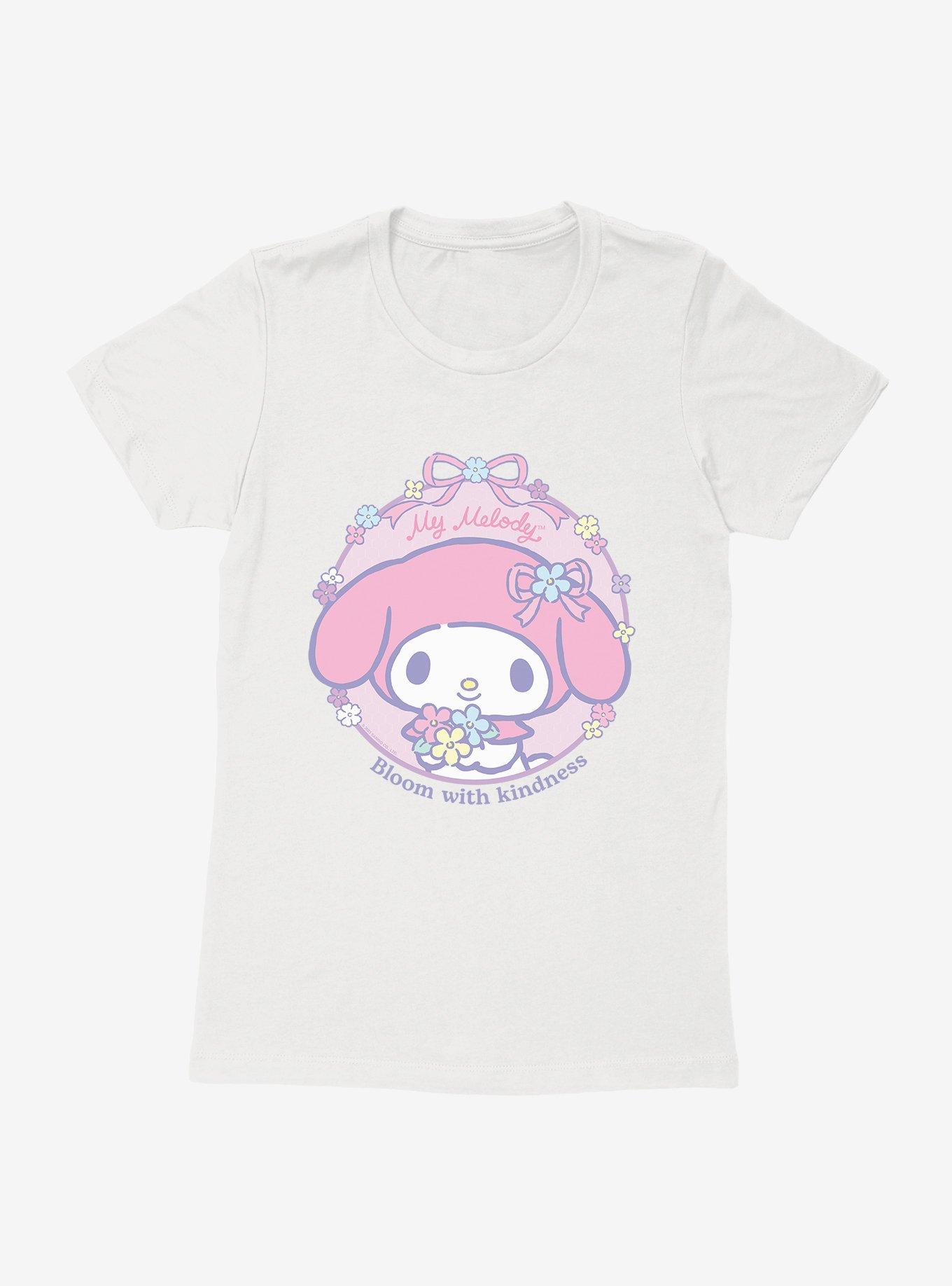 My Melody Bloom With Kindness Womens T-Shirt, WHITE, hi-res