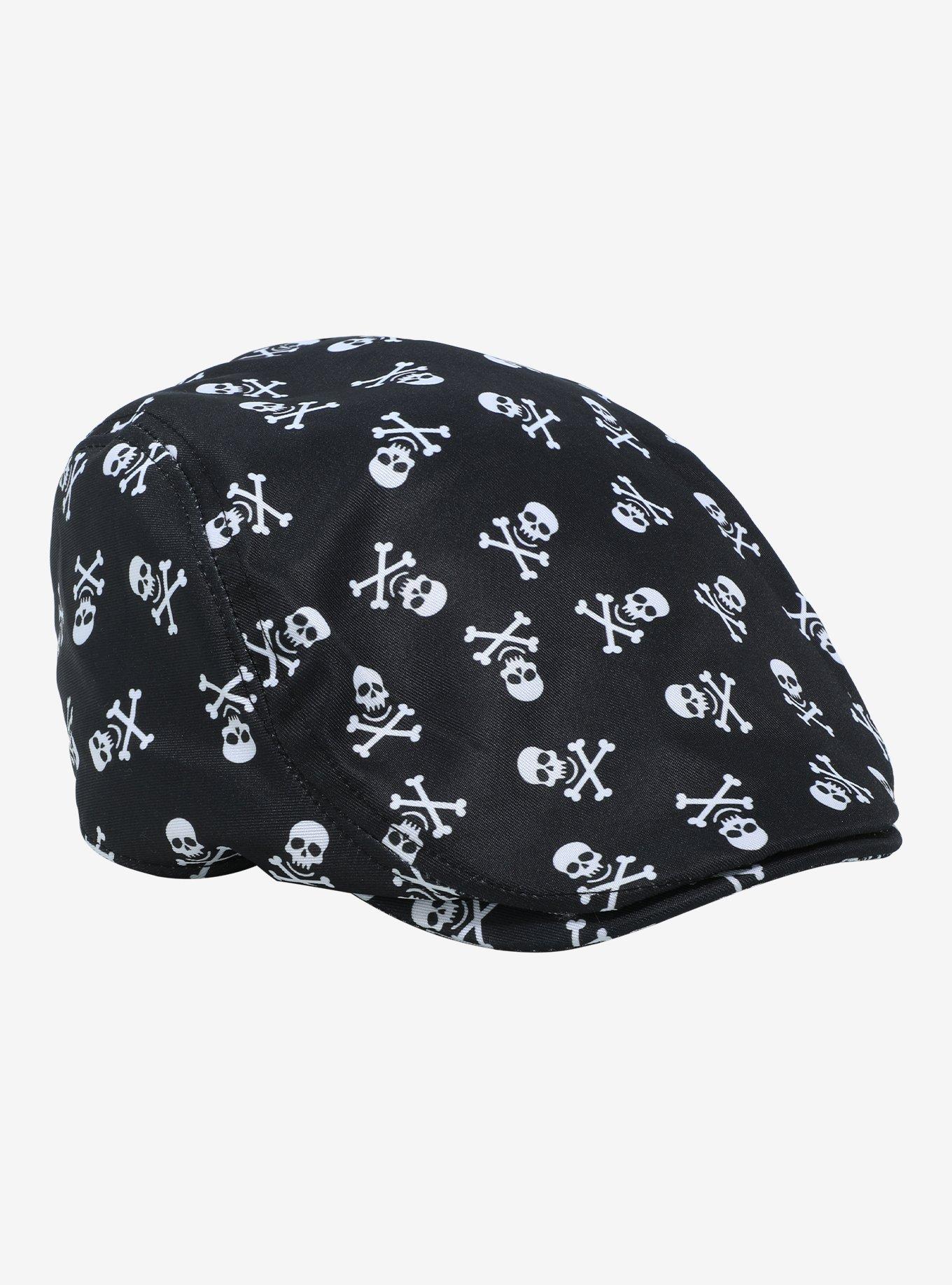 Skull & Crossbones Newsboy Cap, , hi-res