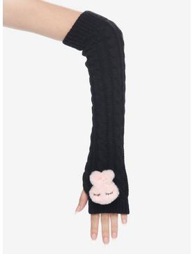 Plush Bunny Knit Arm Warmers, , hi-res