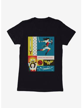 DC Comics Wonder Woman WB 100 Champion Of Truth, Warrior For Peace Poster Womens T-Shirt, , hi-res