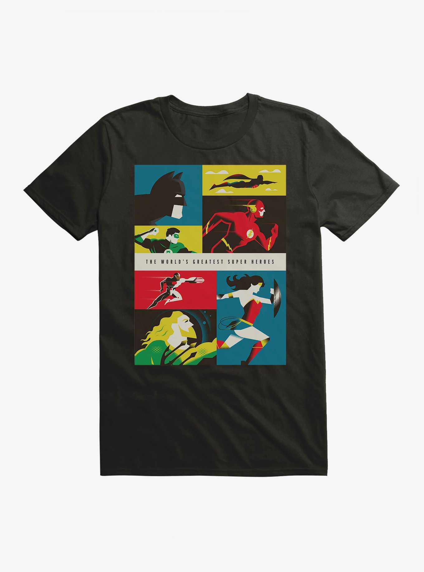 DC Comics Justice League WB 100 World's Greatest Super Heroes Poster T-Shirt, , hi-res