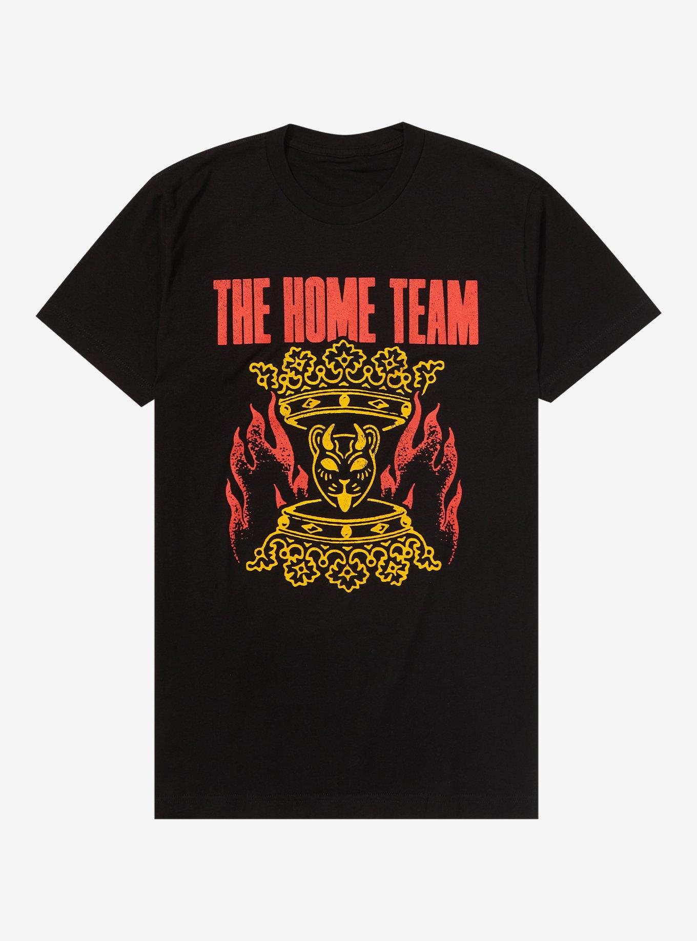 The Home Team Crown In Flames T-Shirt, BLACK, hi-res