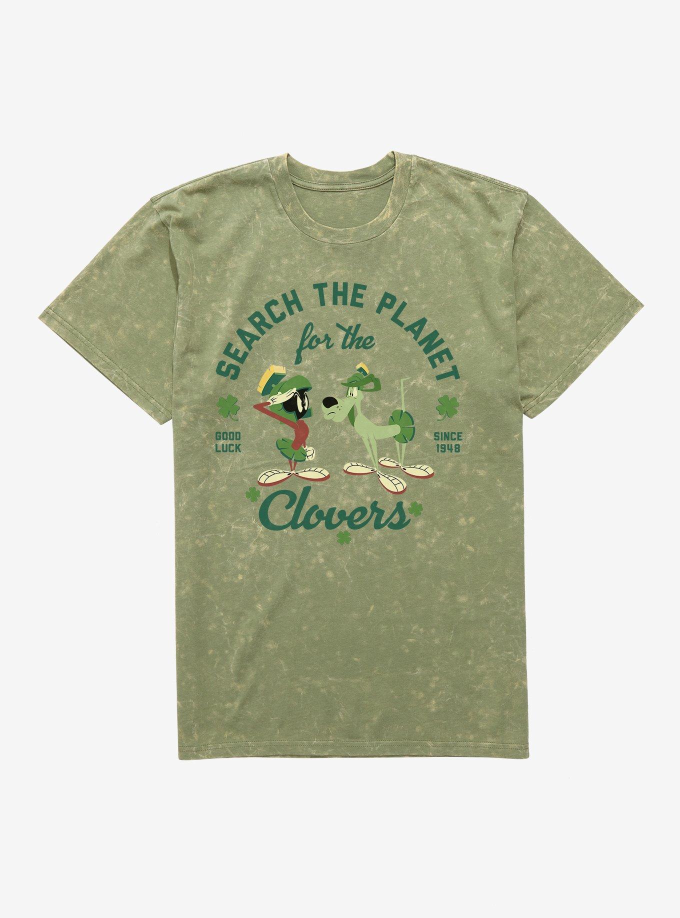 Looney Tunes Marvin The Martian & K-9 Search For Clovers Mineral Wash T-Shirt, , hi-res