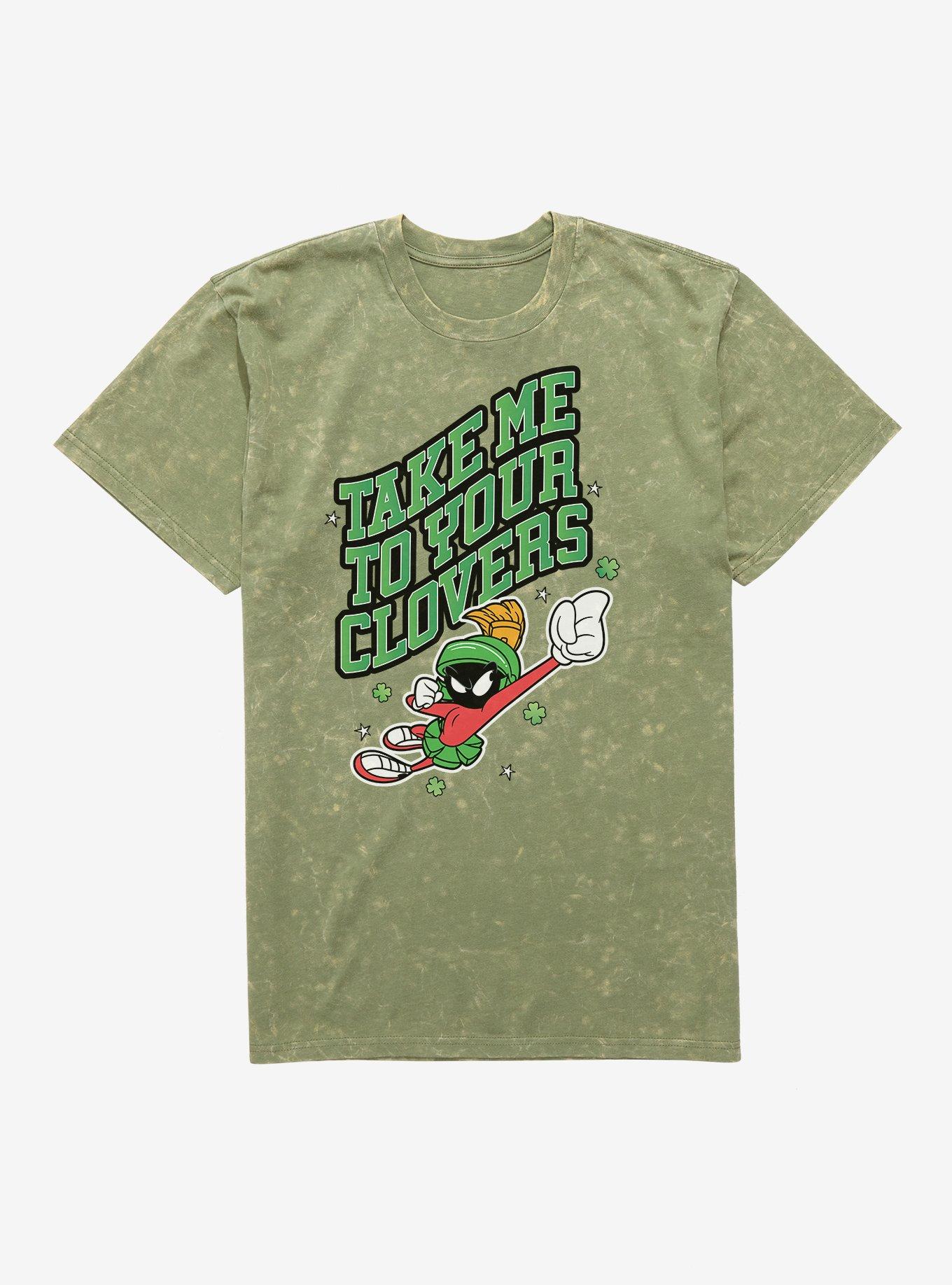 Looney Tunes Marvin The Martian Take Me To Clovers Mineral Wash T-Shirt, , hi-res