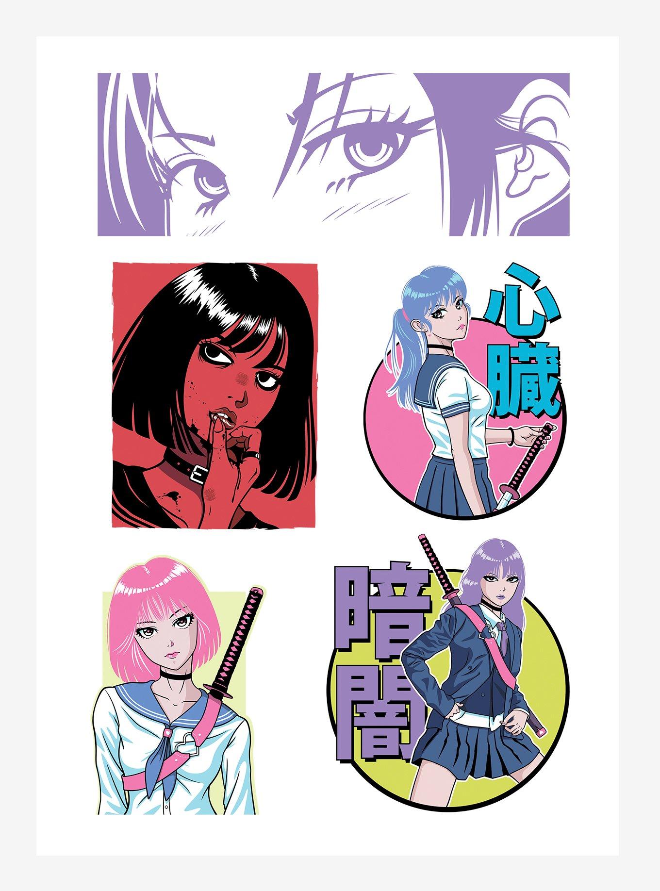 Anime Sticker Killer Demon, Demon Hunter Sticker, Kill Stickers