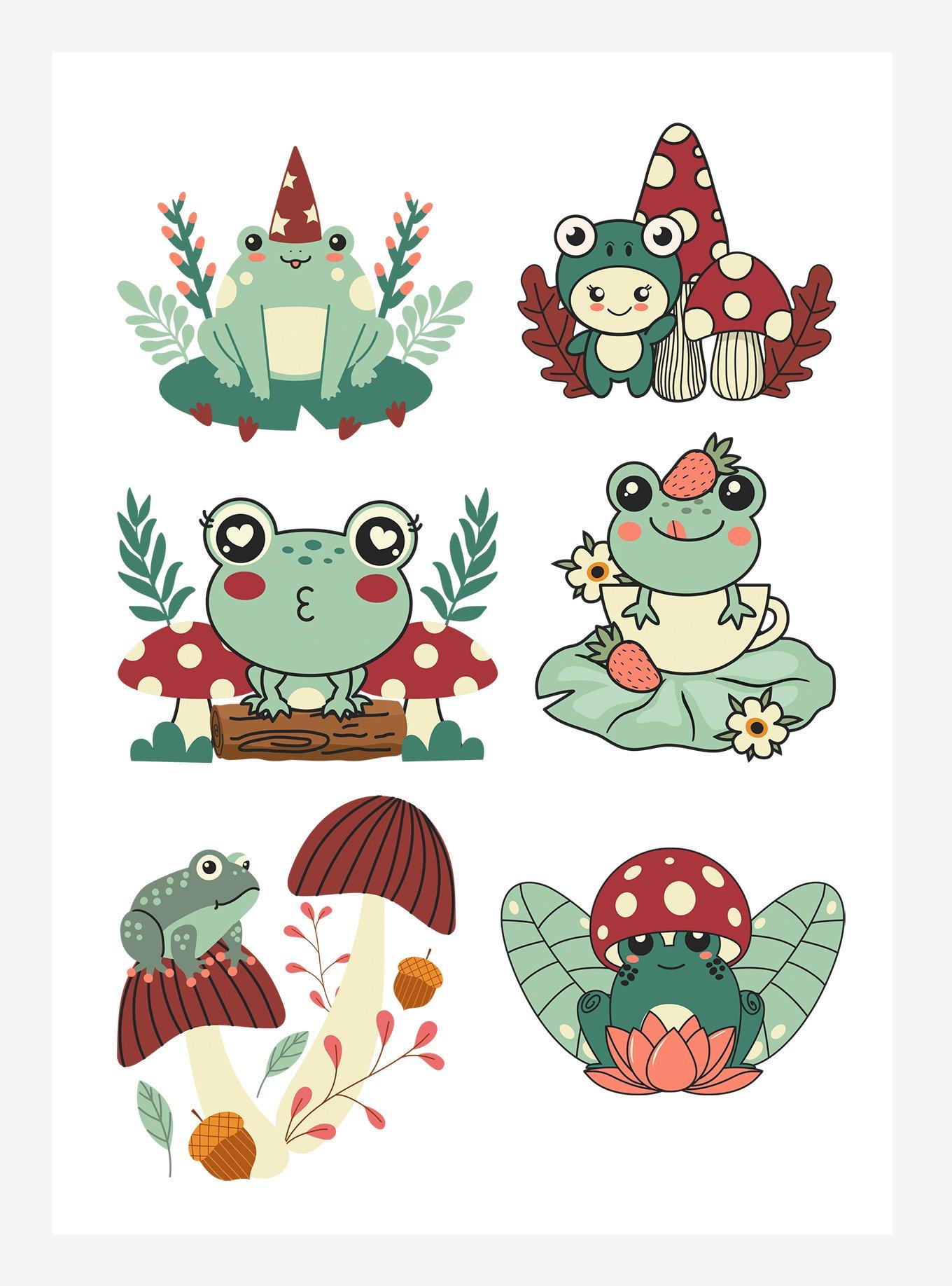 Frog Mug Tumbler,Cute Green Kawaii Frog Mushroom Tumbler,Frog