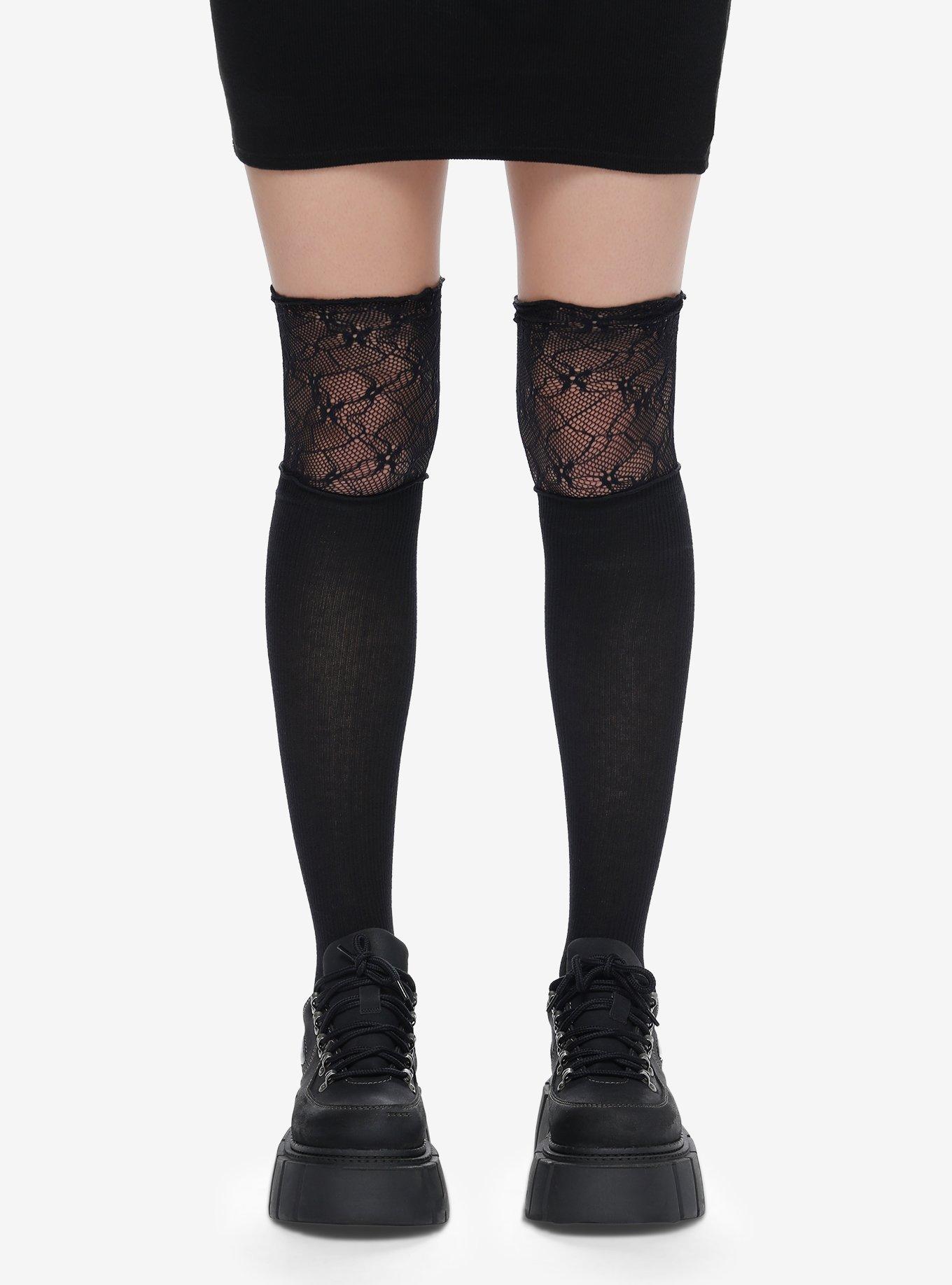 Cute Black Hello Kitty Stockings Sexy Fishnet Tights Knee High