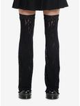 Black Floral Lace Flared Leg Warmers, MULTI, hi-res