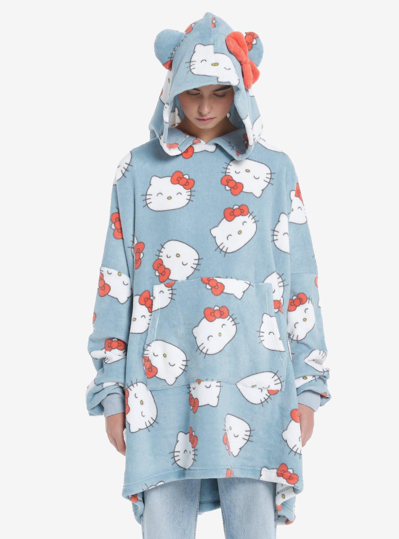 Hello Kitty Fuzzy Girls Oversized Hoodie Hot Topic