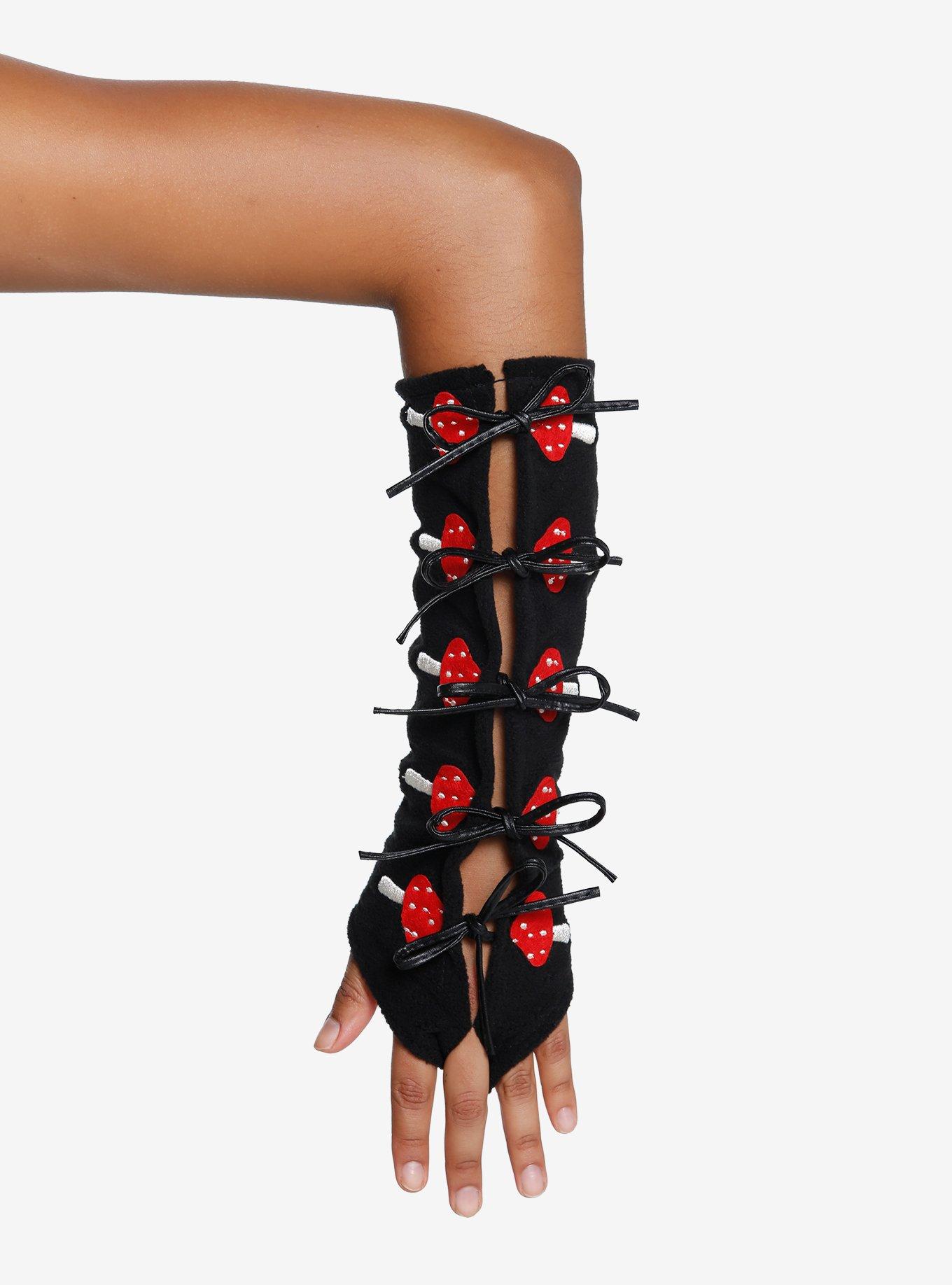 Mushroom Lace-Up Arm Warmers, , hi-res