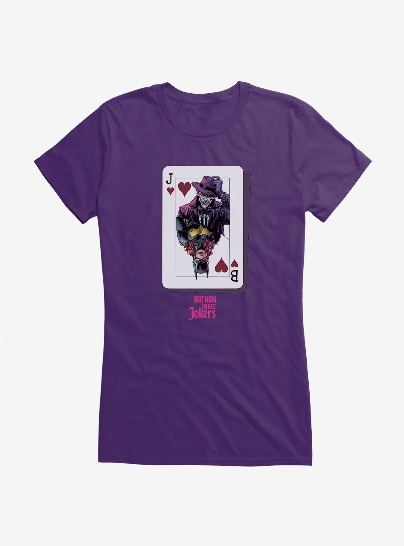 DC Comics Batman: Three Jokers Batgirl Joker Card Girls T-Shirt, PURPLE, hi-res
