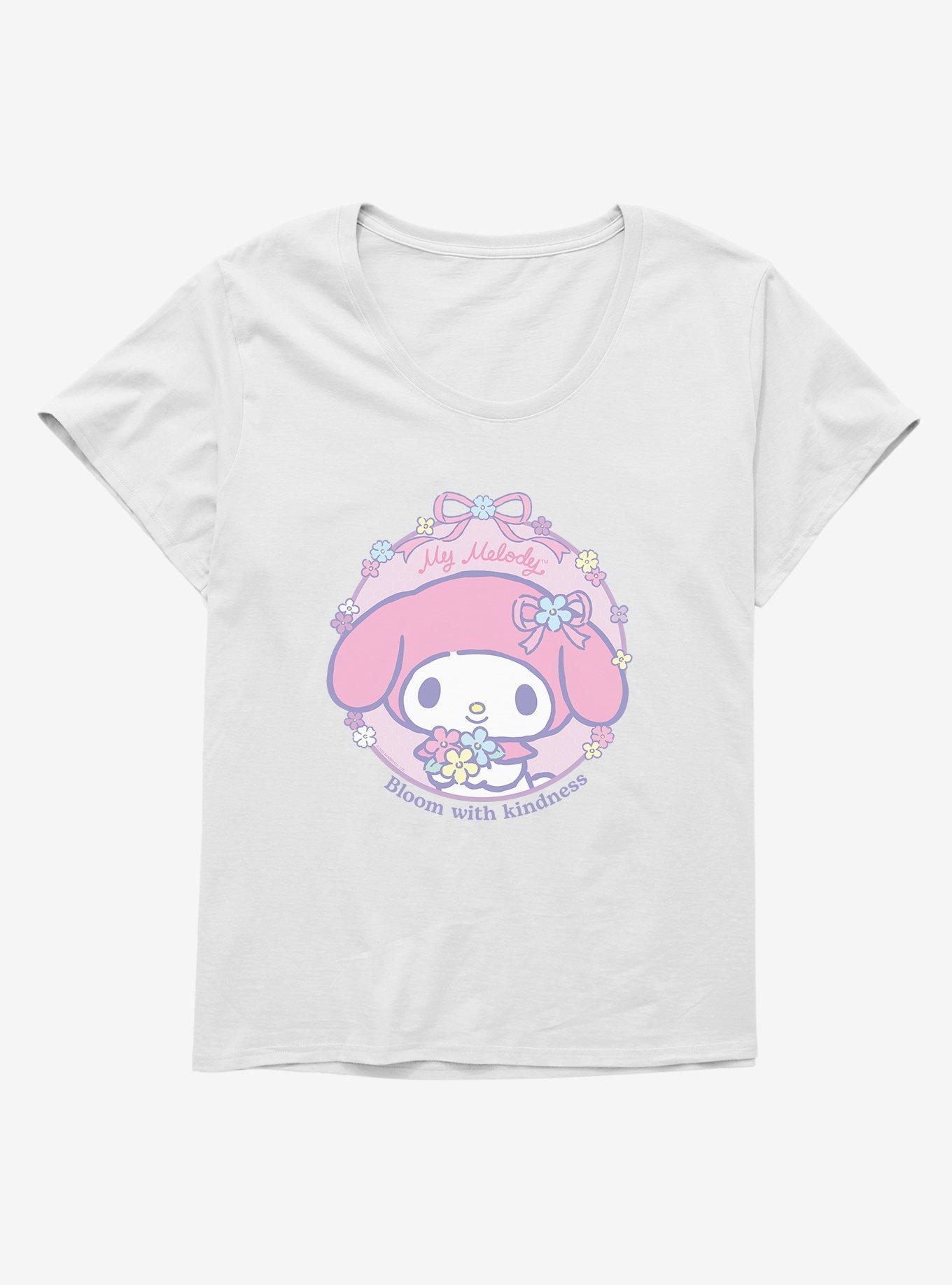 My Melody Bloom With Kindness Girls T-Shirt Plus Size, WHITE, hi-res