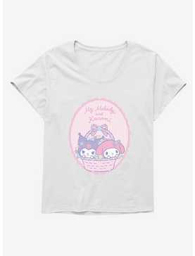 My Melody & Kuromi Pastel Framed Portrait Girls T-Shirt Plus Size, , hi-res