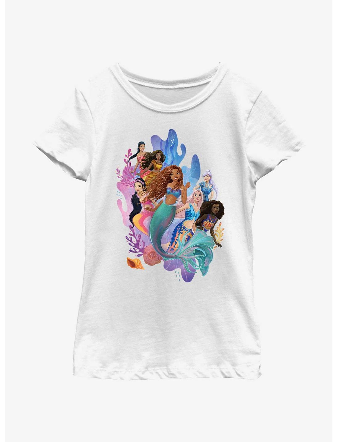 Disney The Little Mermaid Live Action Ariel and Her Sisters Youth Girls T-Shirt, WHITE, hi-res