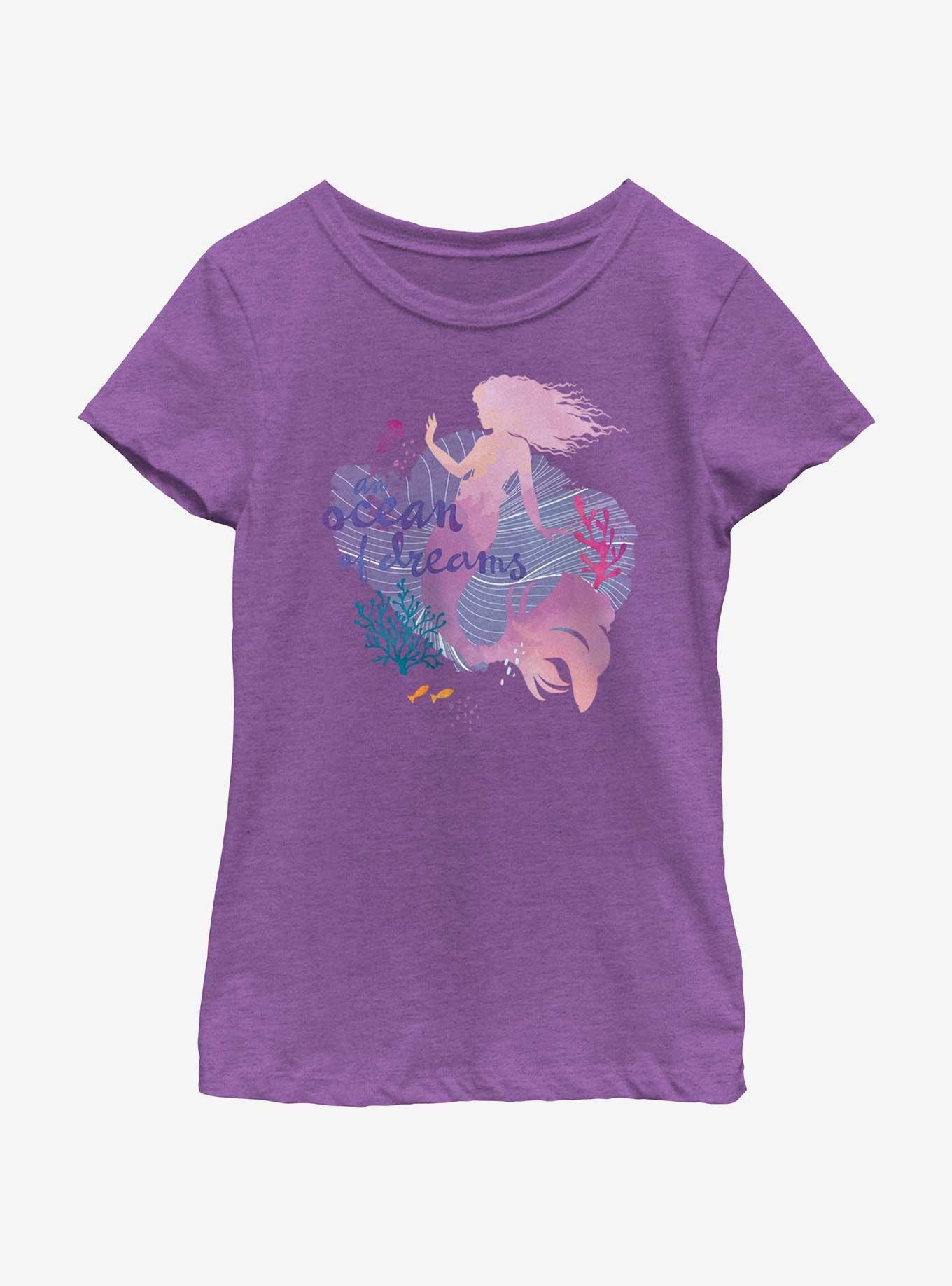 Disney The Little Mermaid Live Action Ocean Of Dreams Youth Girls T-Shirt, PURPLE BERRY, hi-res