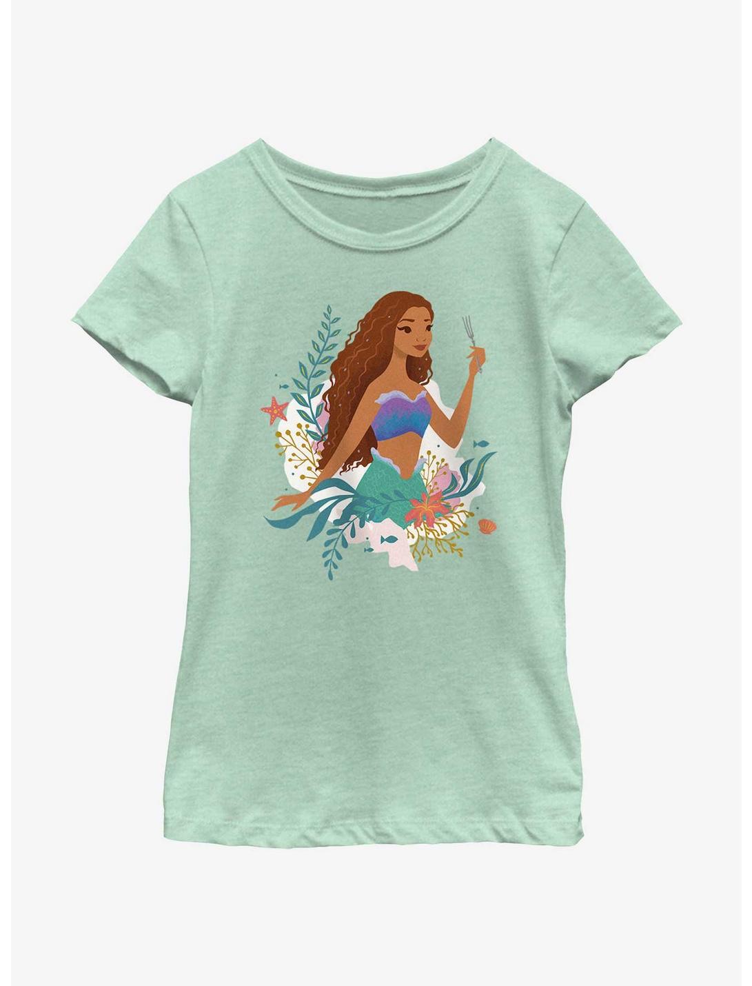 Disney The Little Mermaid Live Action Ariel With A Fork Youth Girls T-Shirt, MINT, hi-res