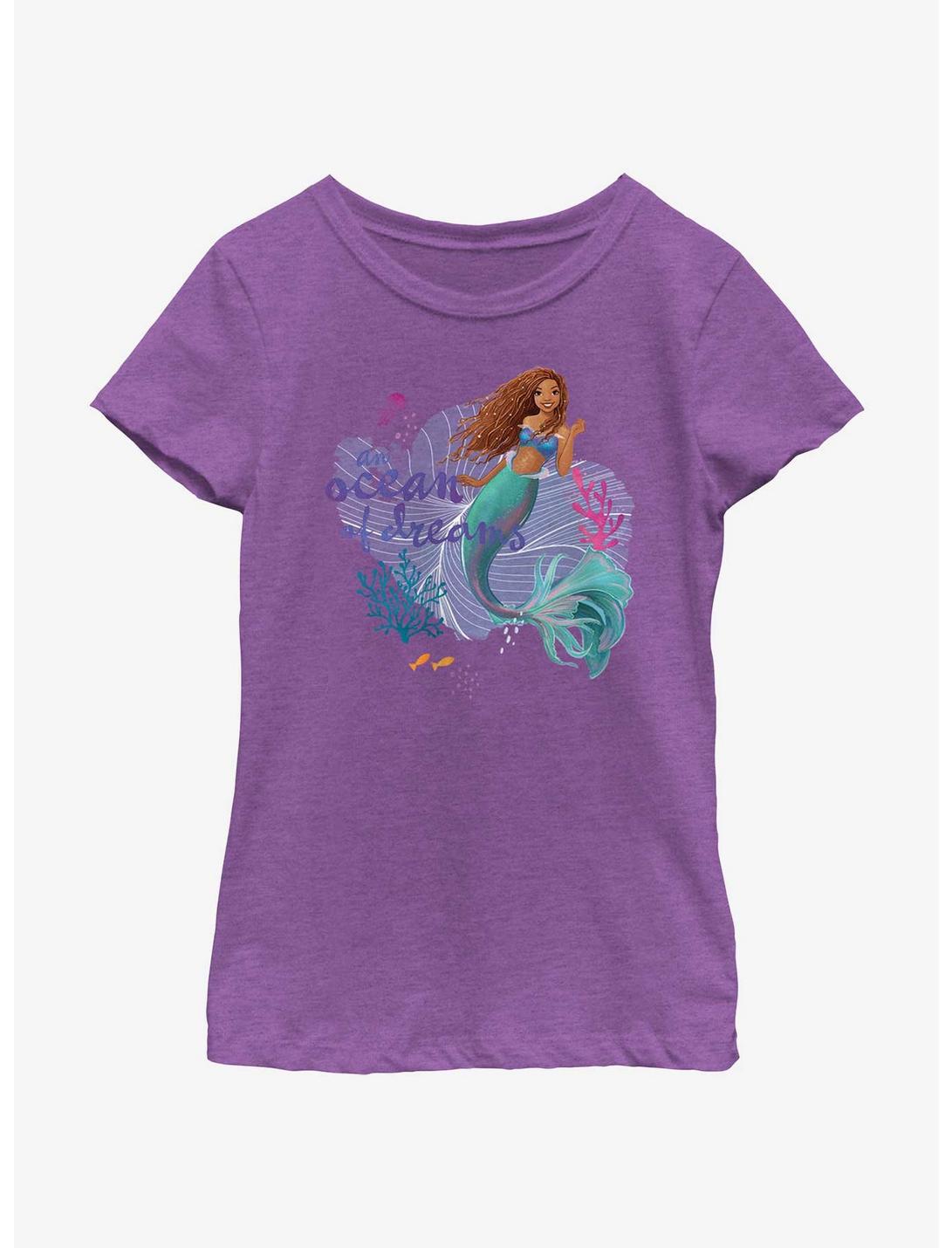 Disney The Little Mermaid Live Action Ocean Of Dreams Youth Girls T-Shirt, PURPLE BERRY, hi-res