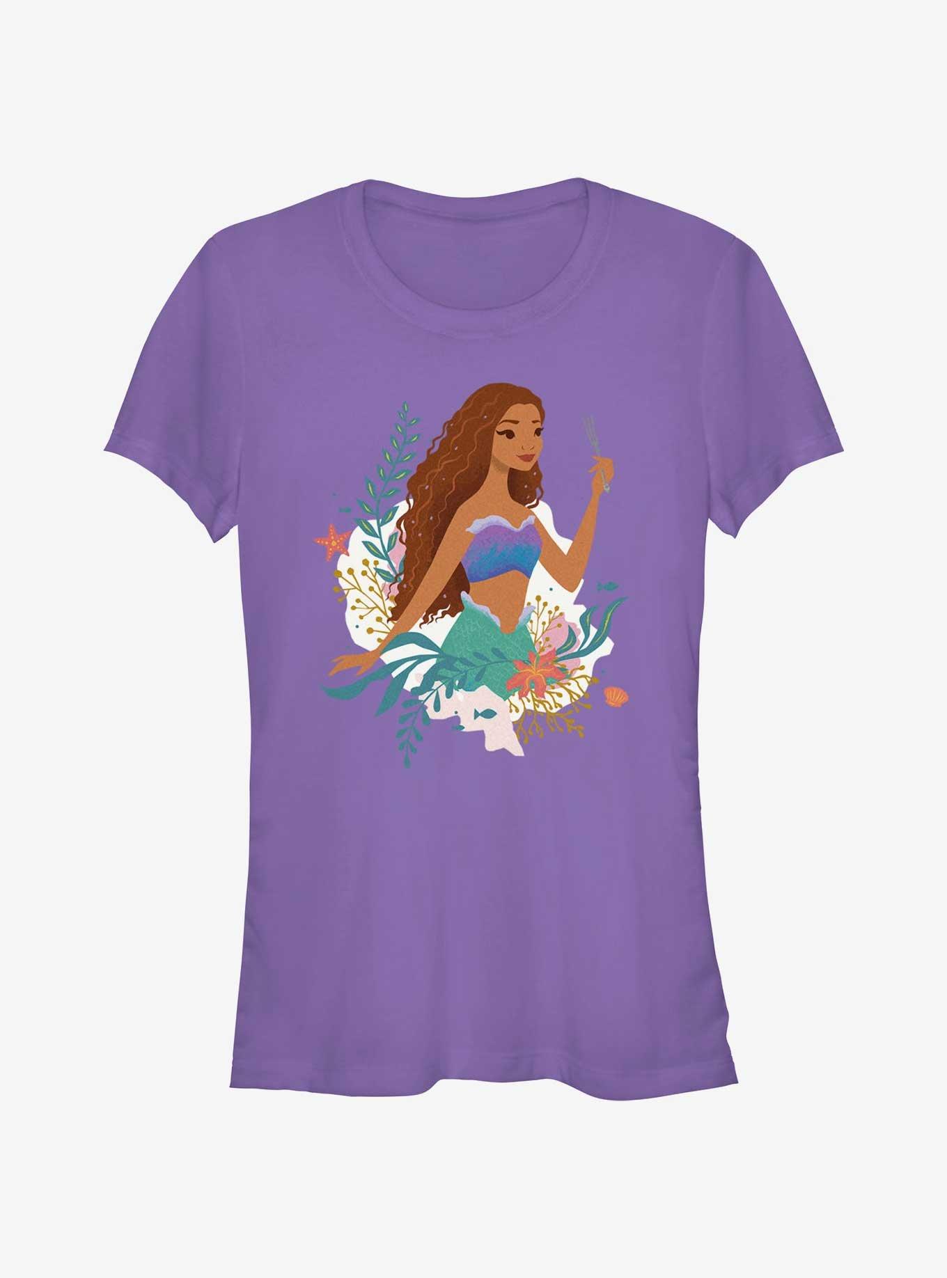 Women T-shirt Disney Princess Mermaid Ariel Printed T Shirt girl