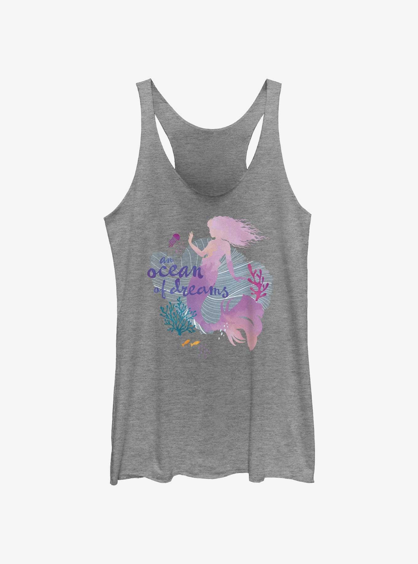 Disney The Little Mermaid Live Action Ocean Of Dreams Girls Tank, GRAY HTR, hi-res