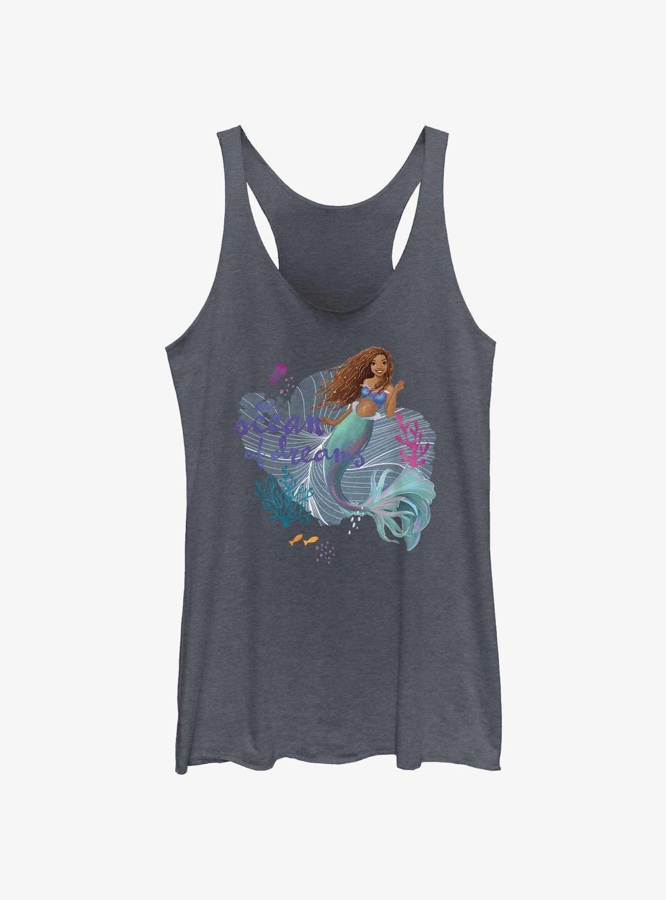 Disney The Little Mermaid Live Action Ocean Of Dreams Girls Tank, NAVY HTR, hi-res