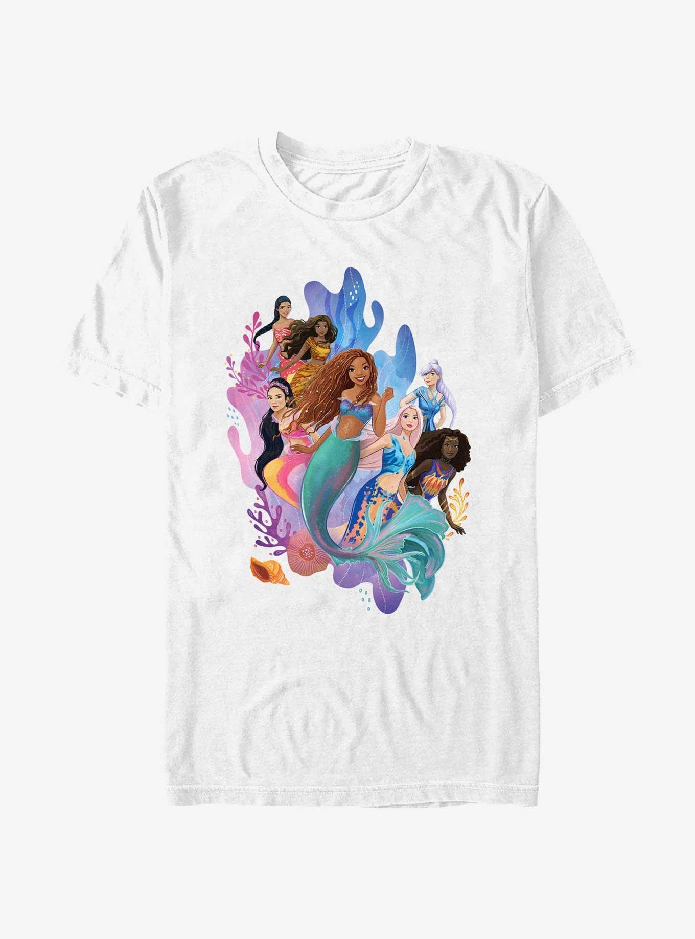 Disney The Little Mermaid Live Action Ariel and Her Sisters T-Shirt, WHITE, hi-res