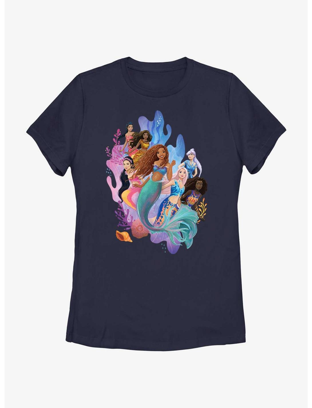 Disney The Little Mermaid Live Action Ariel and Her Sisters Womens T-Shirt, NAVY, hi-res