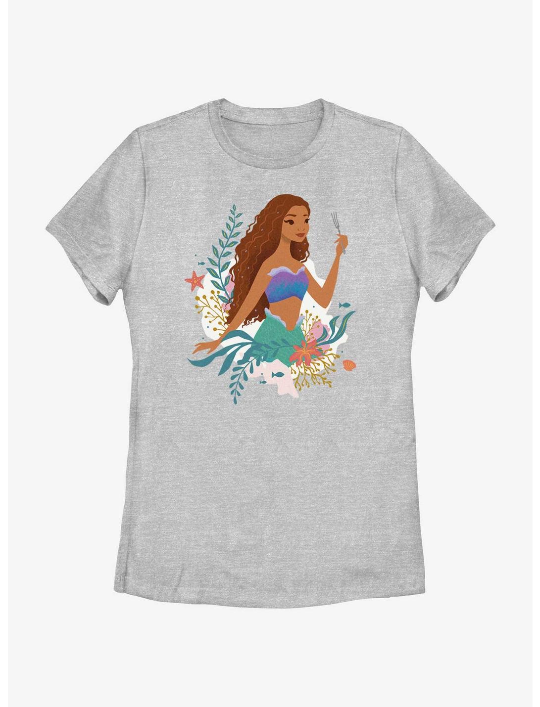 Disney The Little Mermaid Live Action Ariel With A Fork Womens T-Shirt, ATH HTR, hi-res