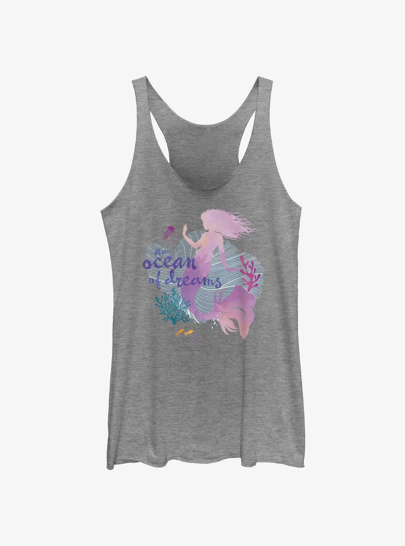 Disney The Little Mermaid Live Action Ocean Of Dreams Womens Tank Top, GRAY HTR, hi-res