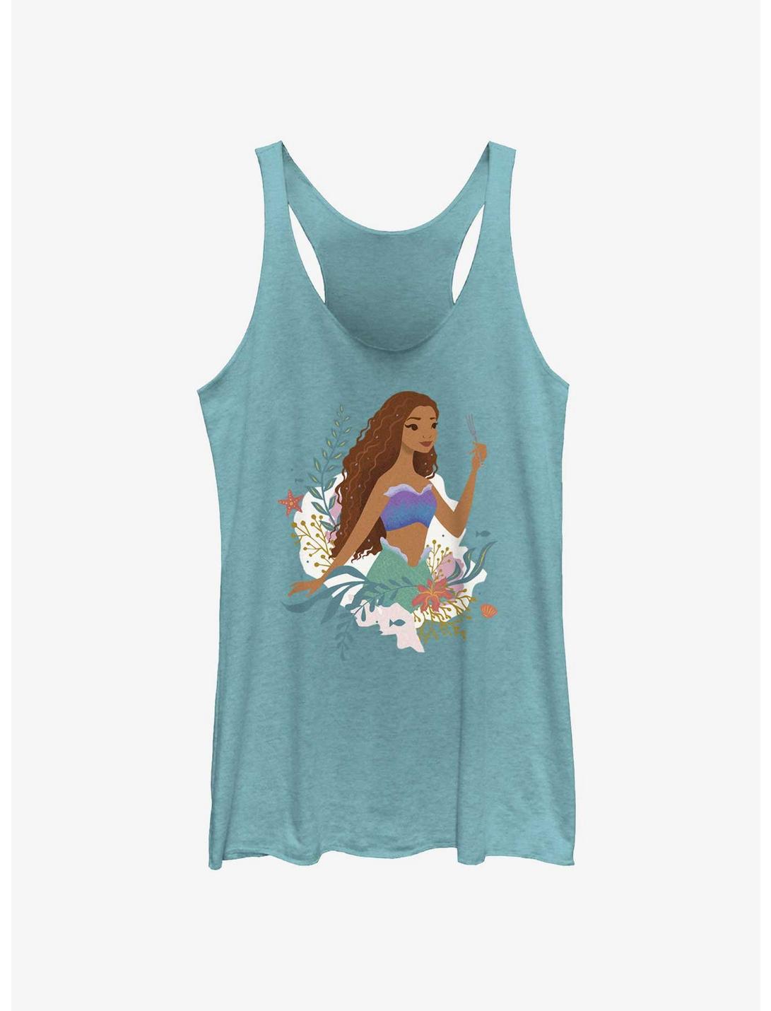 Disney The Little Mermaid Live Action Ariel With A Fork Womens Tank Top, TAHI BLUE, hi-res