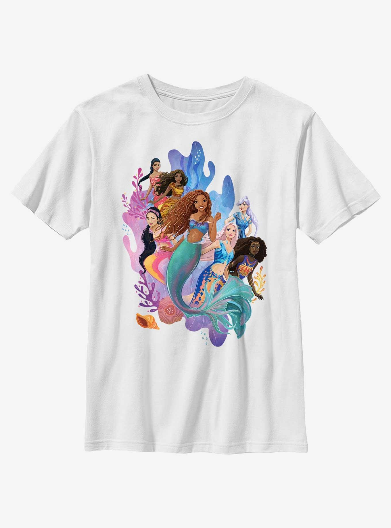 Disney The Little Mermaid Live Action Ariel and Her Sisters Youth T-Shirt, WHITE, hi-res