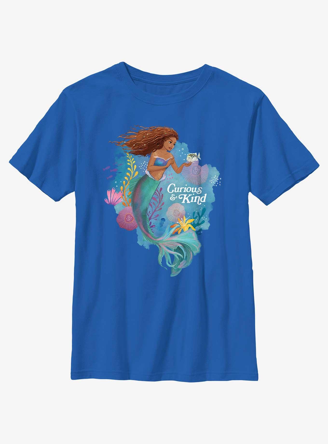 Disney The Little Mermaid Live Action Curious And Kind Youth T-Shirt, ROYAL, hi-res