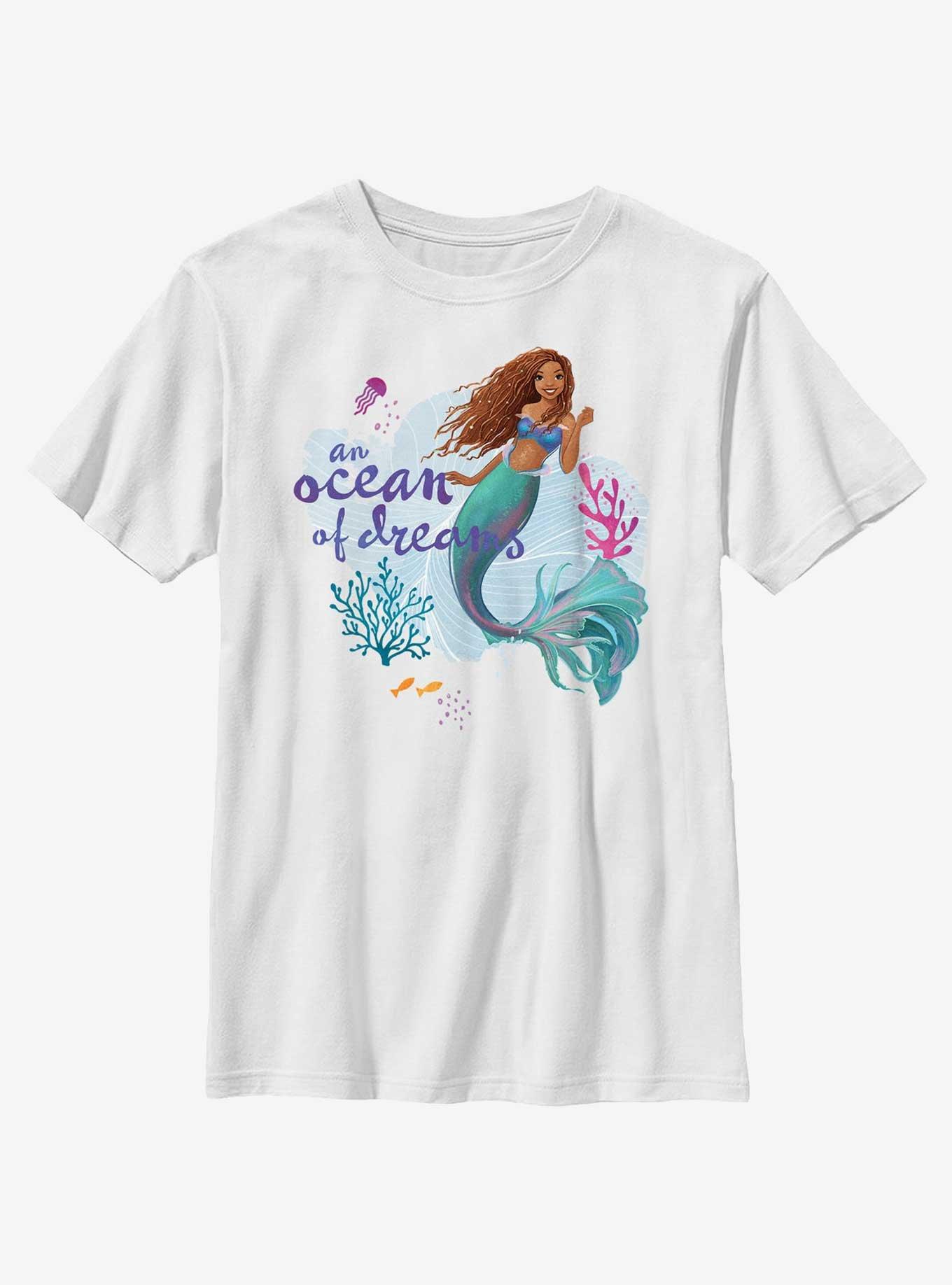 Disney The Little Mermaid Live Action Ocean Of Dreams Youth T-Shirt, WHITE, hi-res