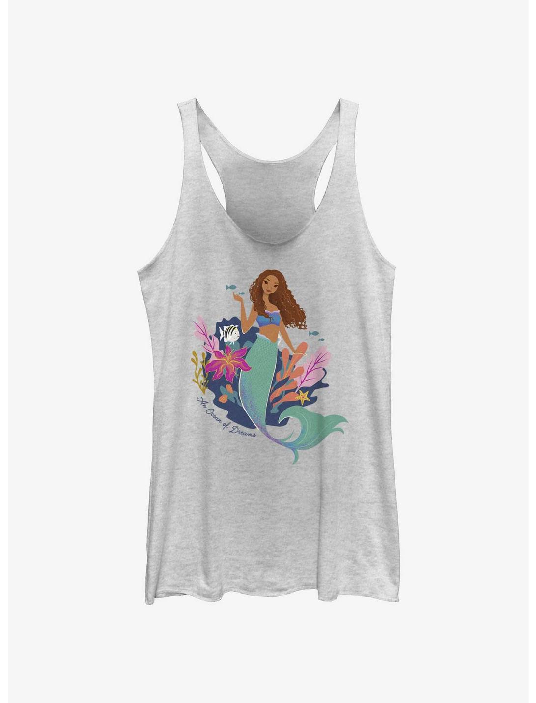 Disney The Little Mermaid Live Action An Ocean Of Dreams Womens Tank Top, WHITE HTR, hi-res