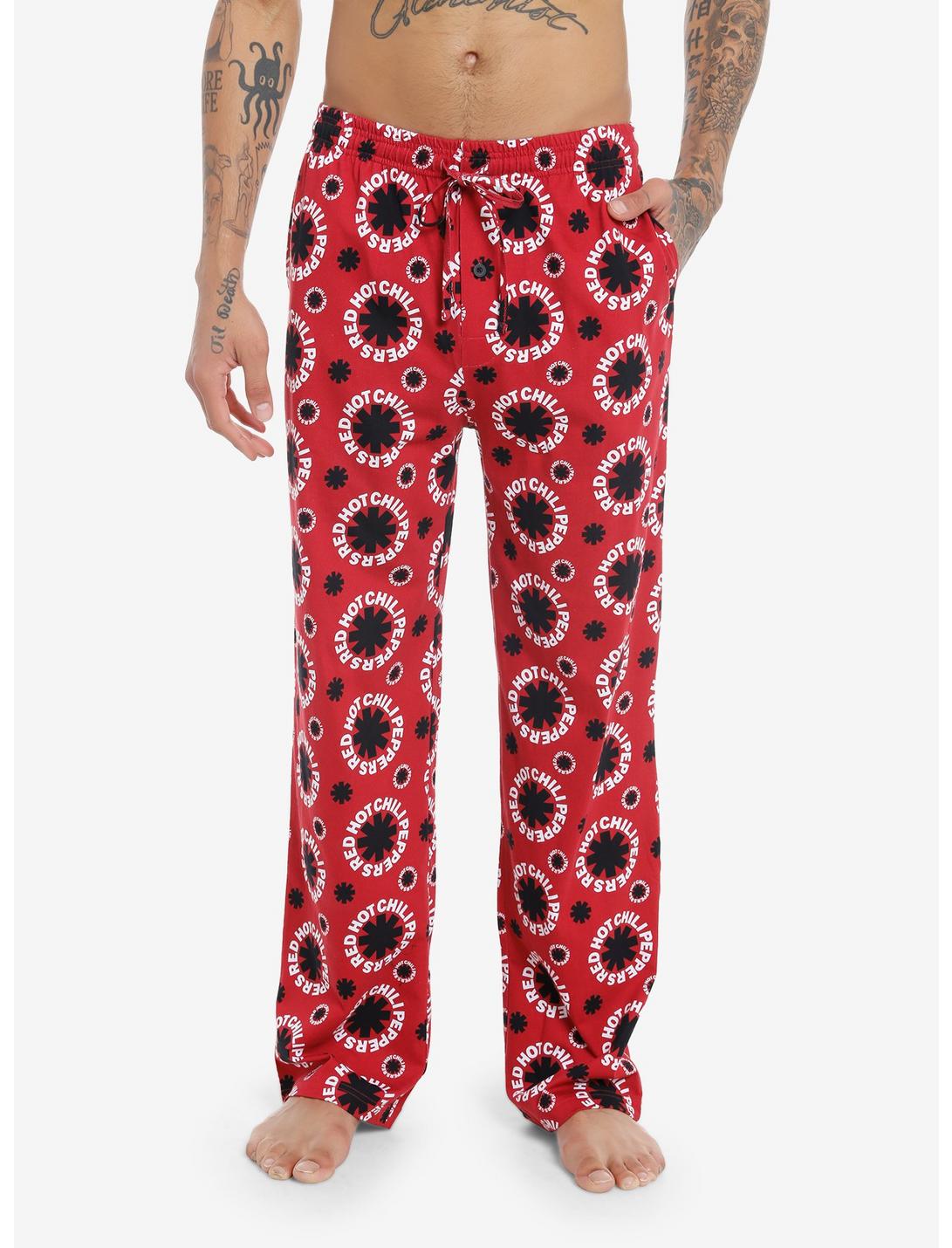 Red Hot Chili Peppers Logo Pajama Pants, RED, hi-res