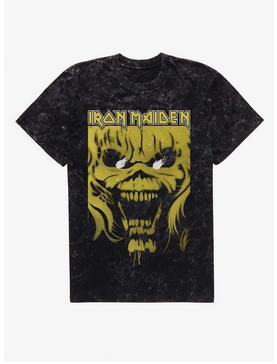 Plus Size Iron Maiden Eddie Stencil Mineral Wash T-Shirt, , hi-res