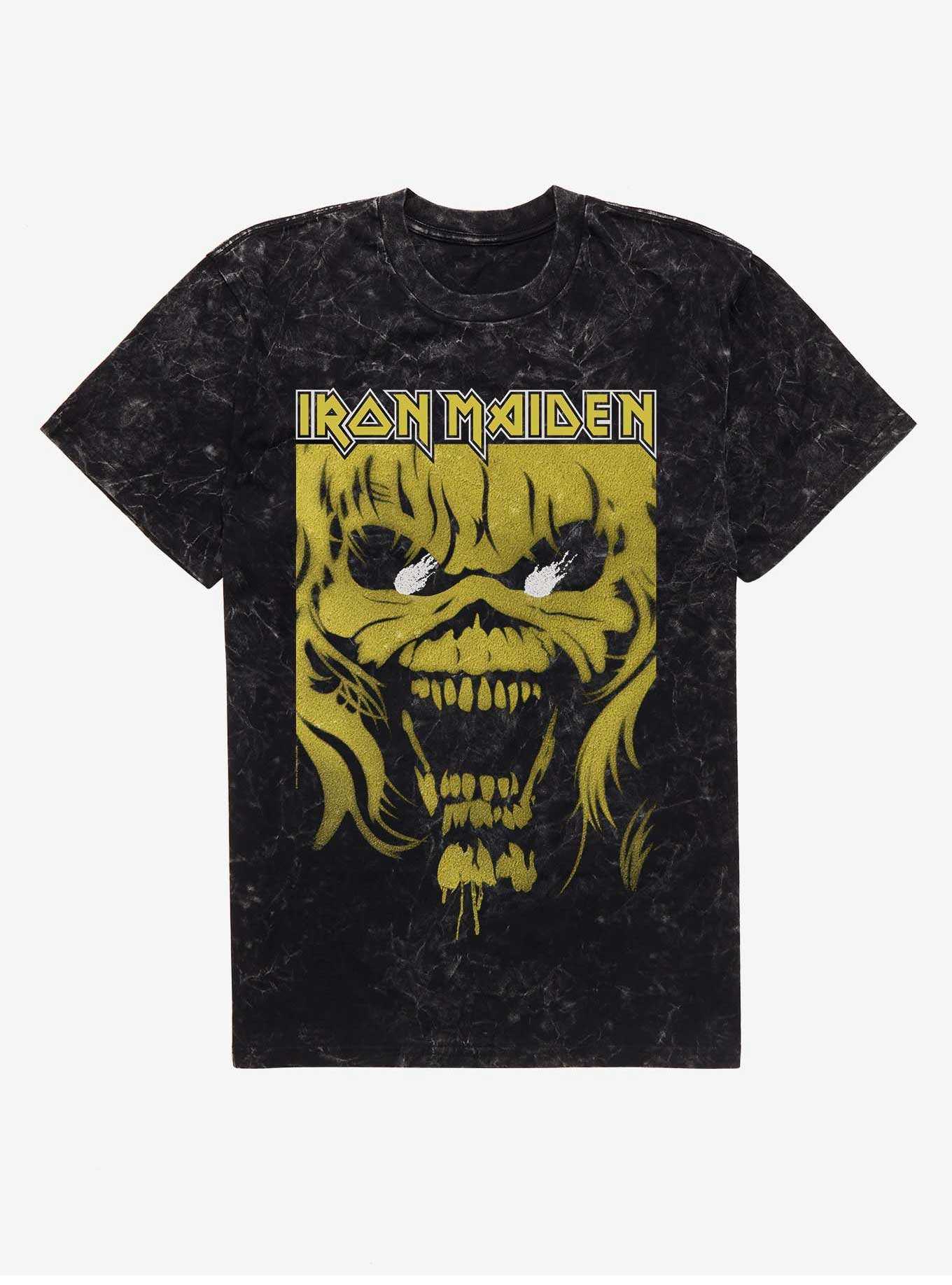 Iron Maiden Eddie Stencil Mineral Wash T-Shirt, , hi-res