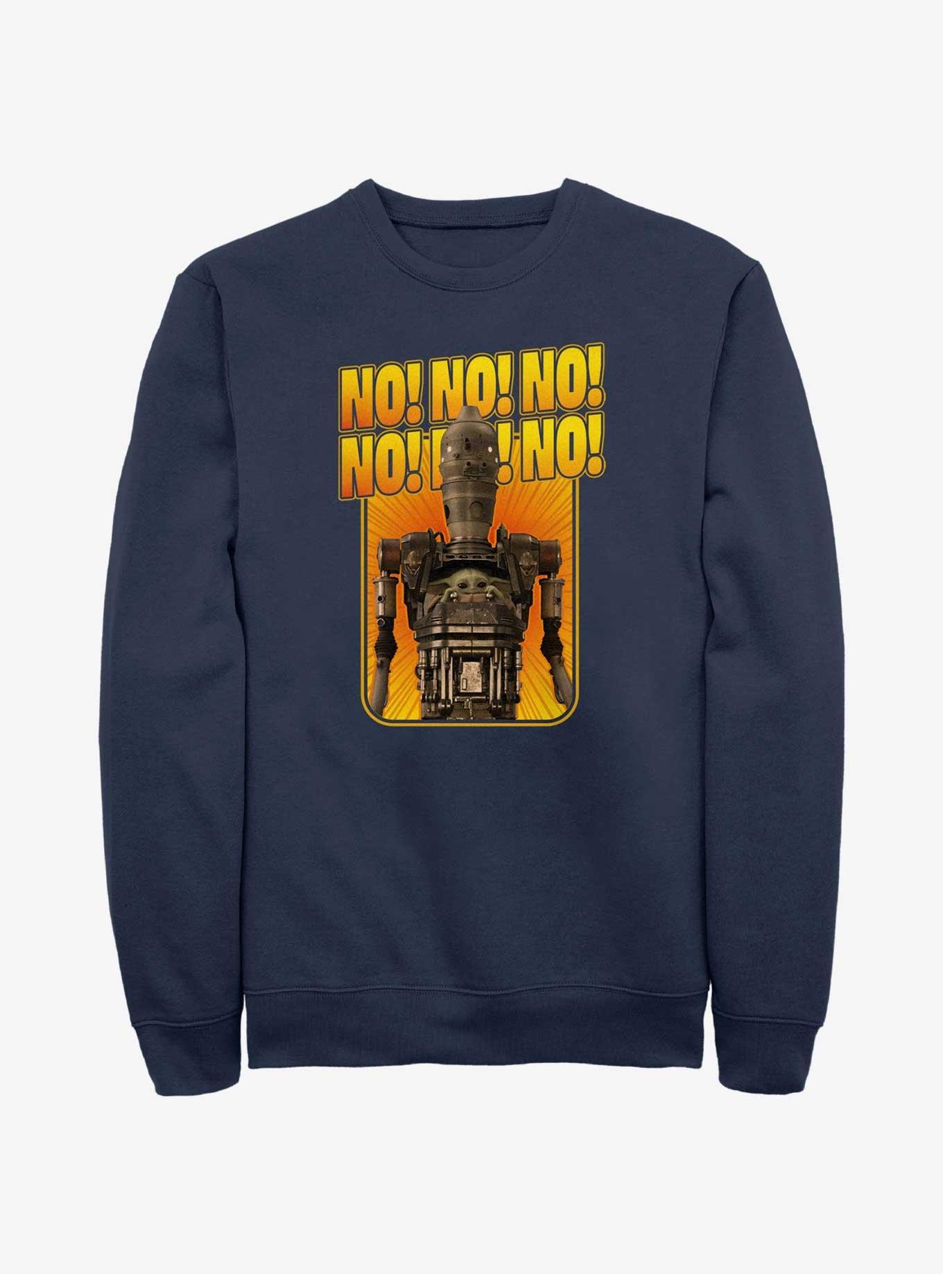 Star Wars The Mandalorian Grogu & IG-12 No Repeating Sweatshirt Her Universe Web Exclusive, NAVY, hi-res