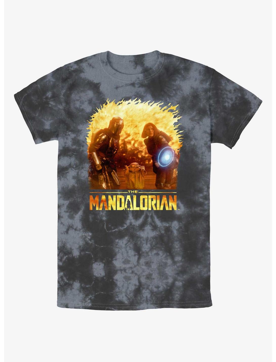 Star Wars The Mandalorian Grogu Force Shield Tie-Dye T-Shirt, BLKCHAR, hi-res