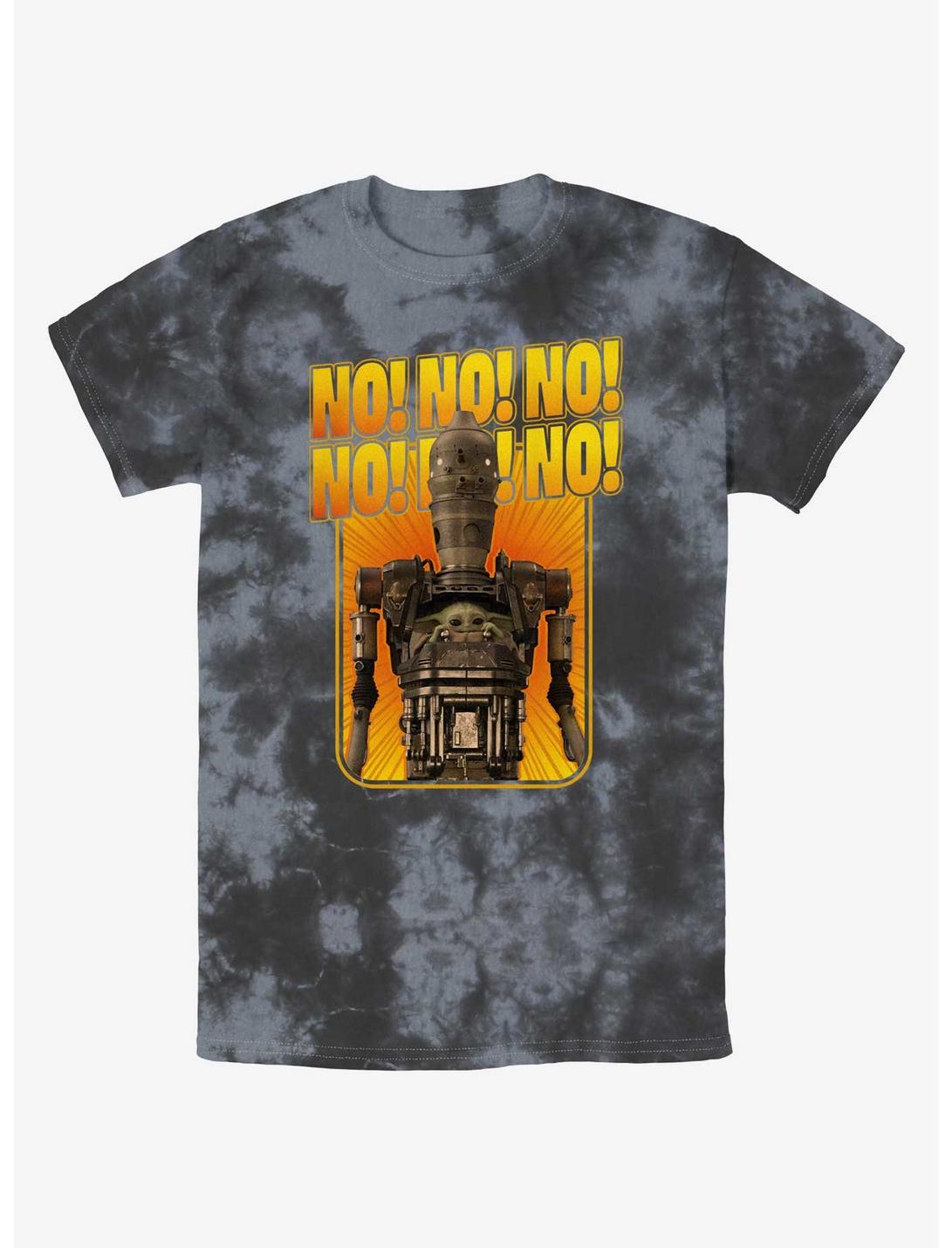 Star Wars The Mandalorian Grogu & IG-12 No Repeating Tie-Dye T-Shirt Box Lunch Web Exclusive, BLKCHAR, hi-res