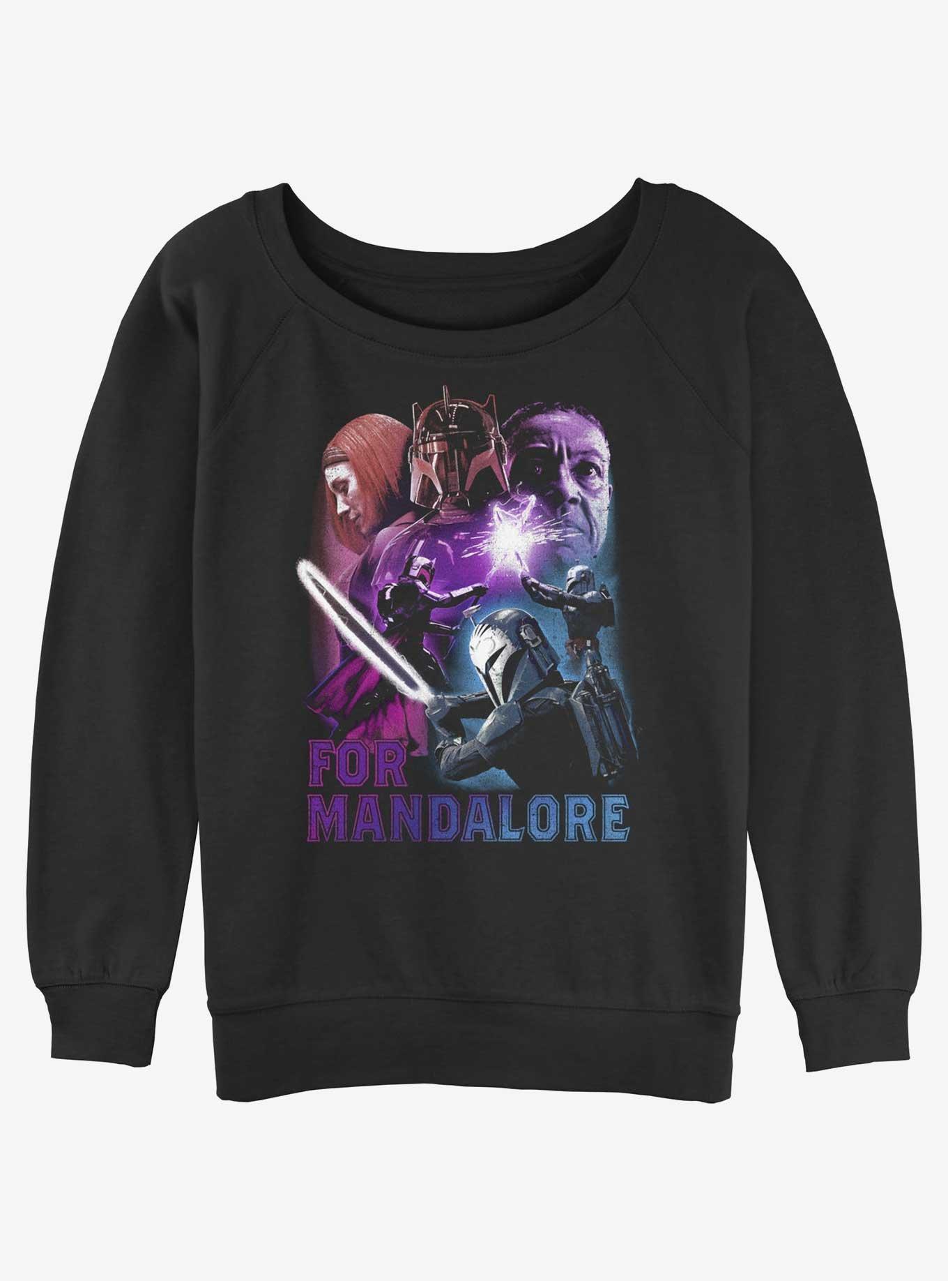 Star Wars The Mandalorian For Mandalor Womens Slouchy Sweatshirt, BLACK, hi-res