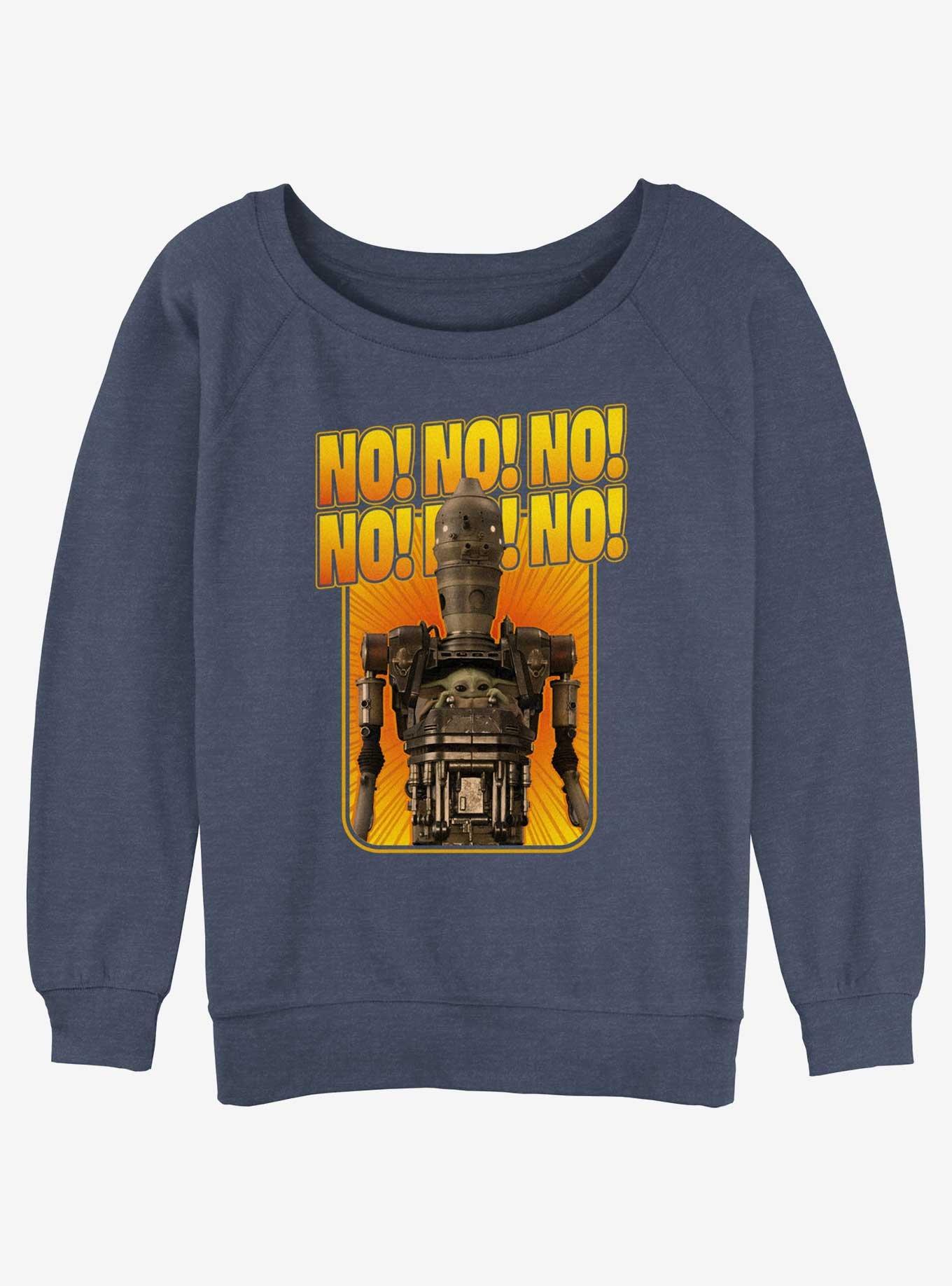 Star Wars The Mandalorian Grogu & IG-12 No Repeating Womens Slouchy Sweatshirt Box Lunch Web Exclusive, , hi-res