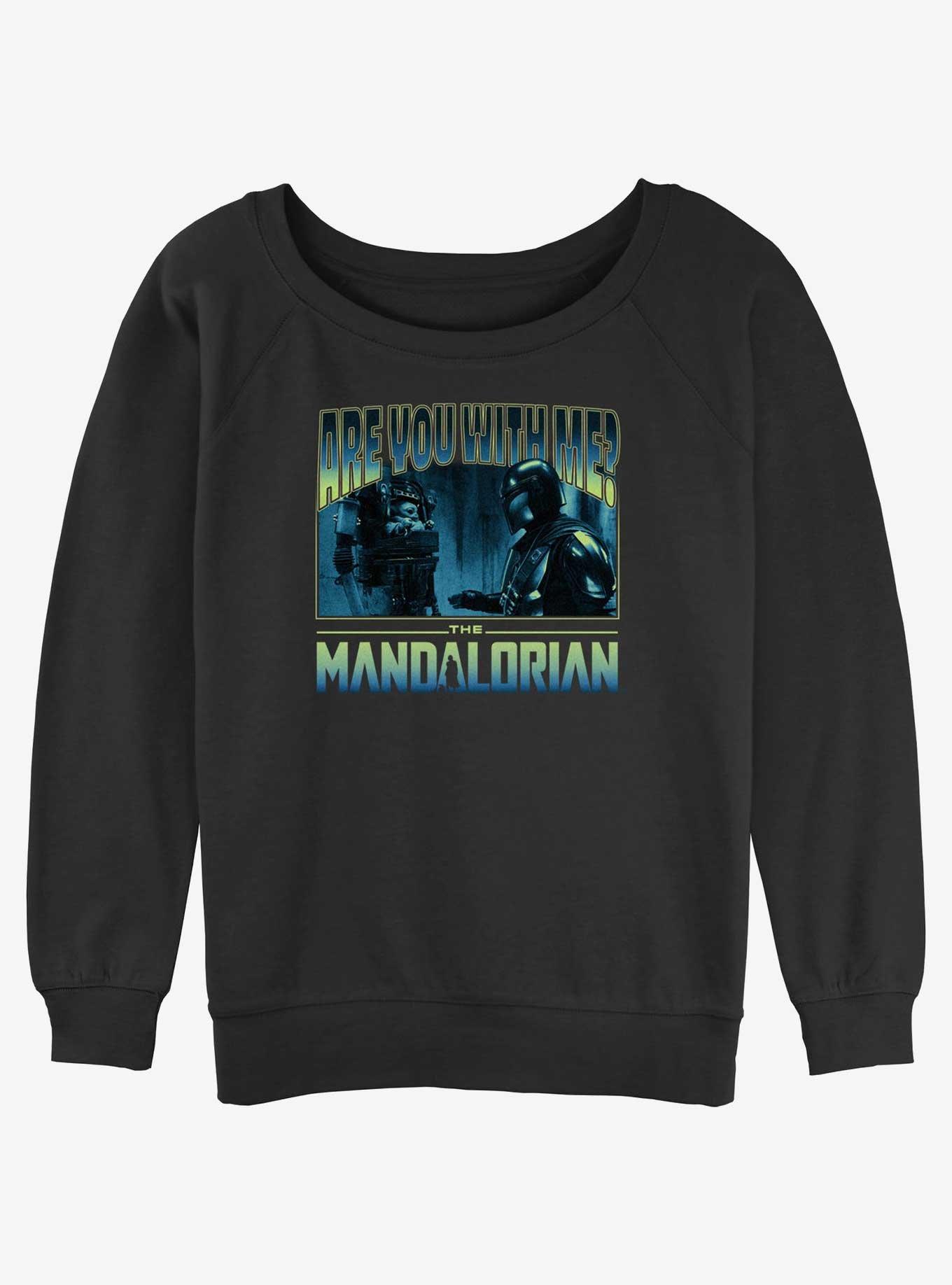 Star Wars The Mandalorian Are You With Me Grogu Womens Slouchy Sweatshirt, BLACK, hi-res