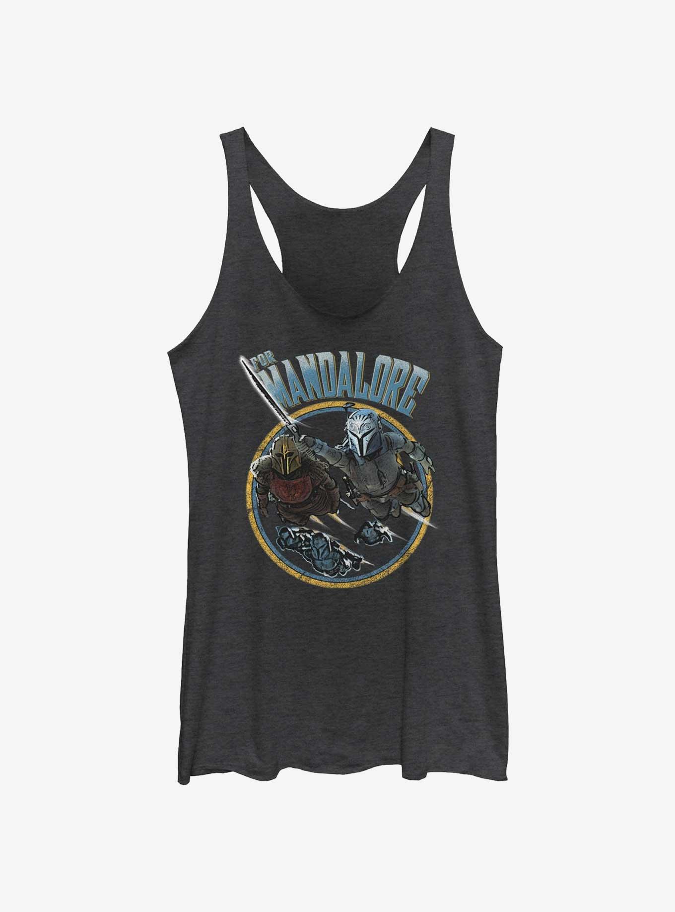 Star Wars The Mandalorian For Mandalore Charge Womens Tank Top, BLK HTR, hi-res