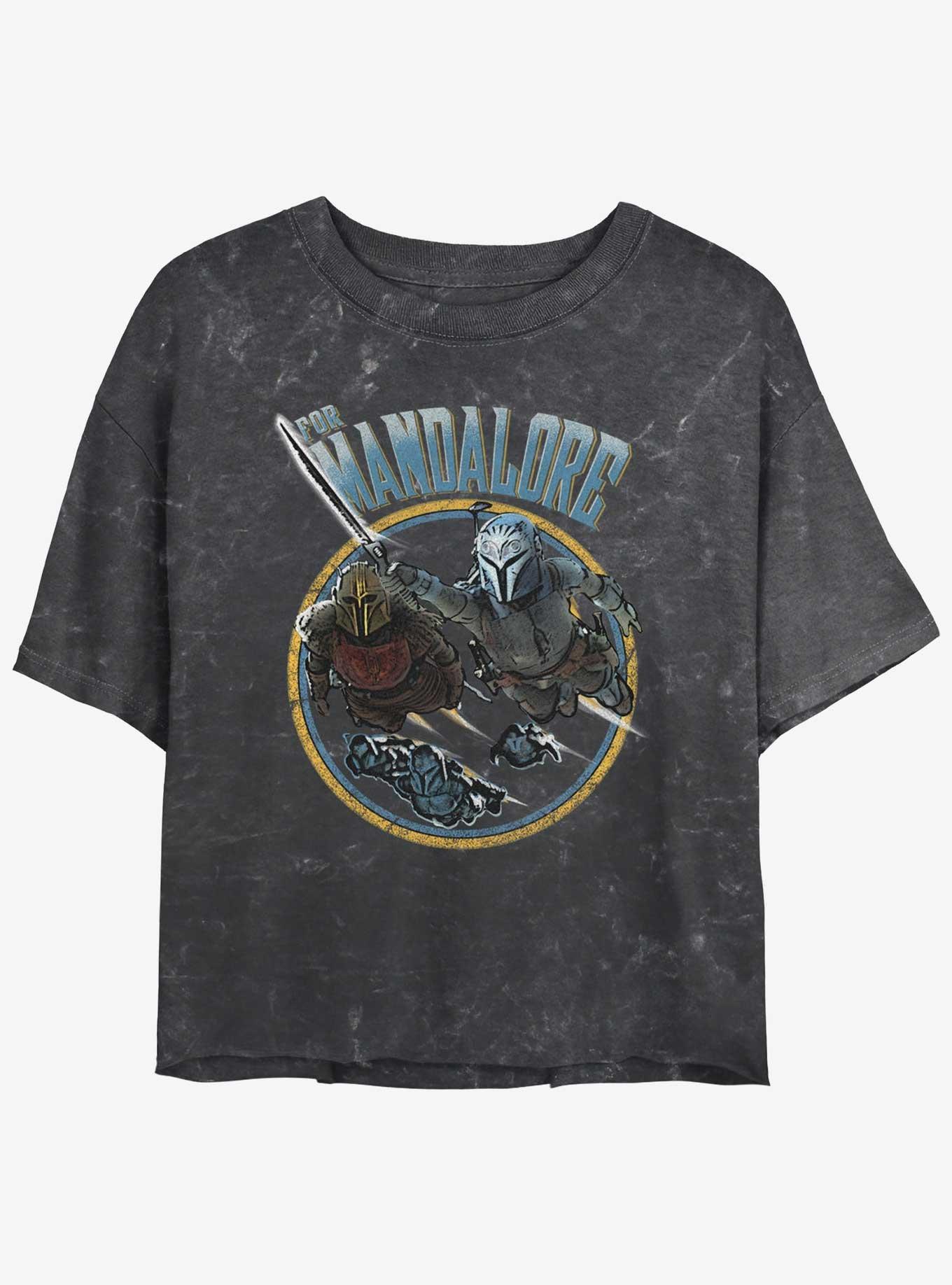 Star Wars The Mandalorian For Mandalore Charge Womens Mineral Wash Crop T-Shirt, , hi-res