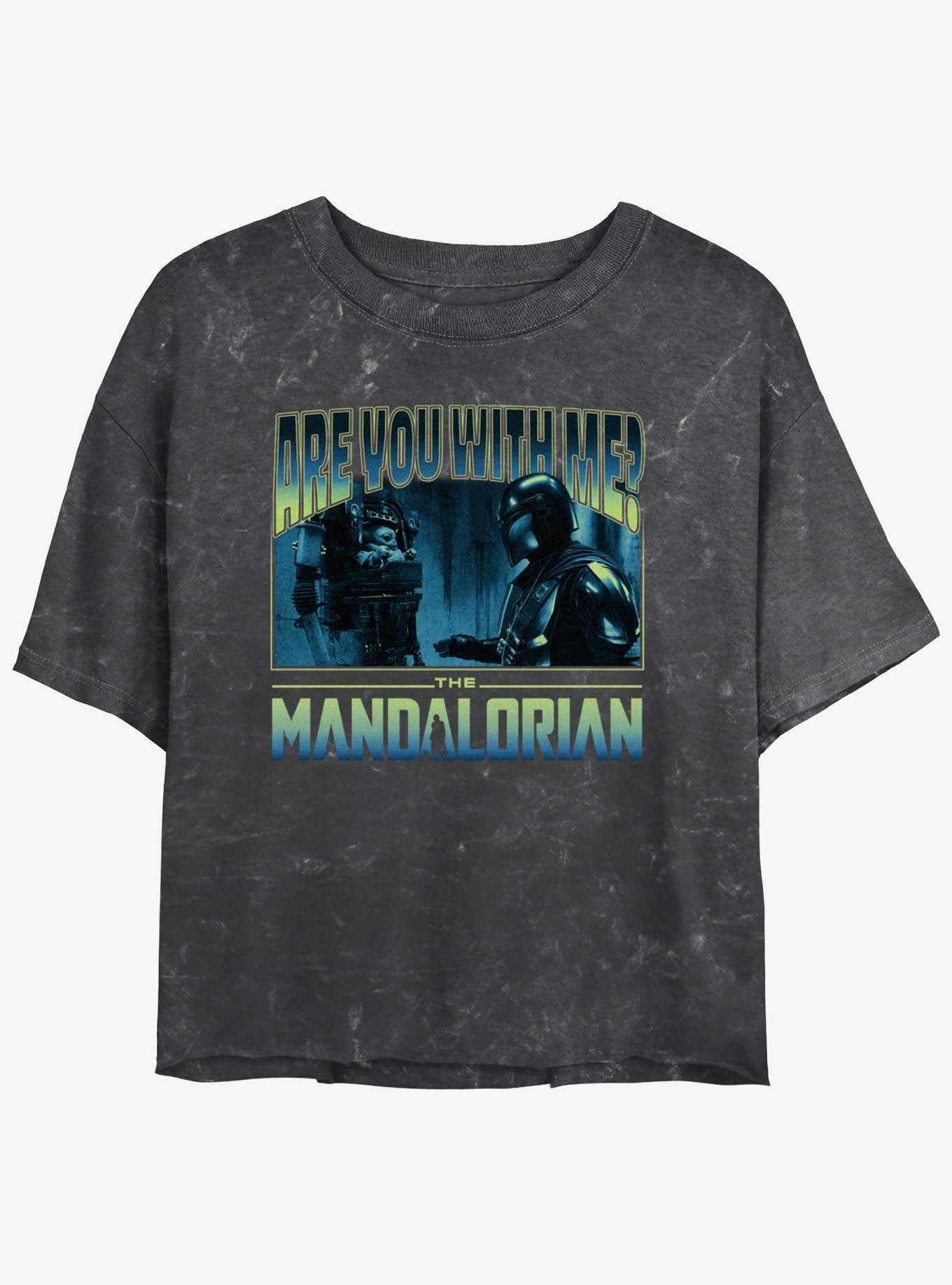 Star Wars The Mandalorian Are Your With Me Grogu Womens Mineral Wash Crop T-Shirt, , hi-res