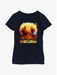Star Wars The Mandalorian Grogu Force Shield Youth Girls T-Shirt, NAVY, hi-res