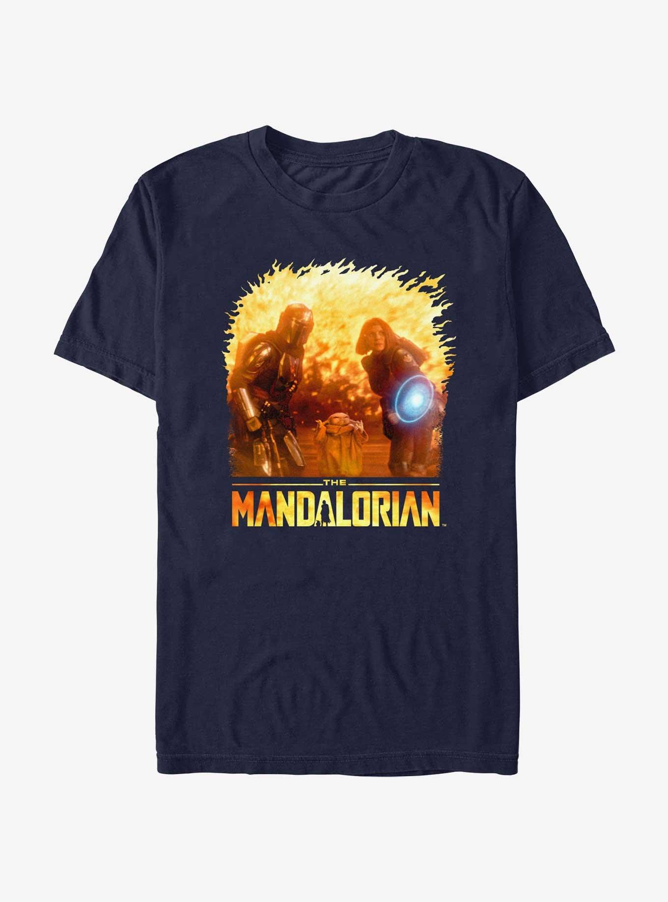 Star Wars The Mandalorian Grogu Force Shield T-Shirt, NAVY, hi-res view 1