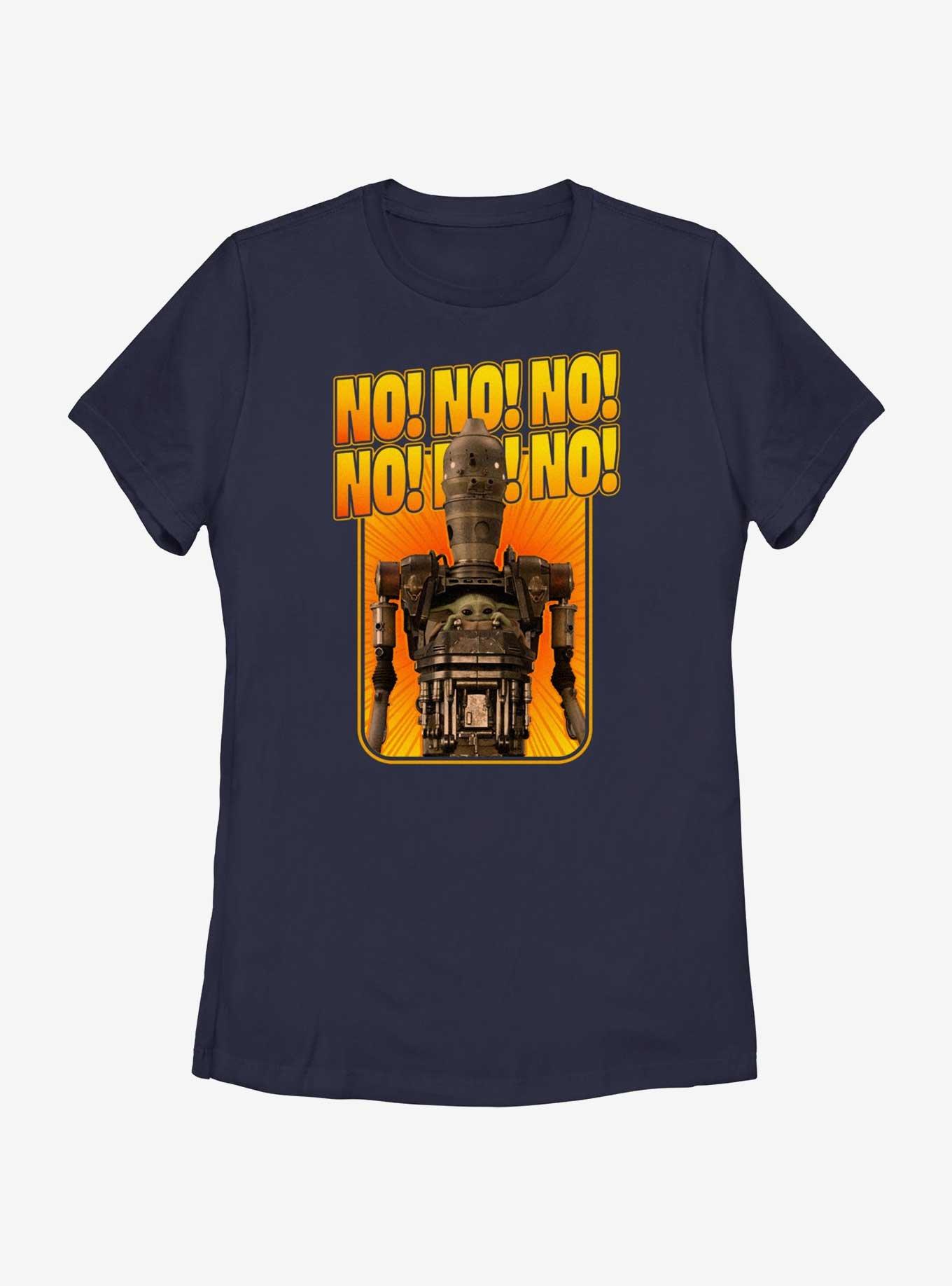 Star Wars The Mandalorian Grogu & IG-12 No Repeating Womens T-Shirt Her Universe Web Exclusive, NAVY, hi-res