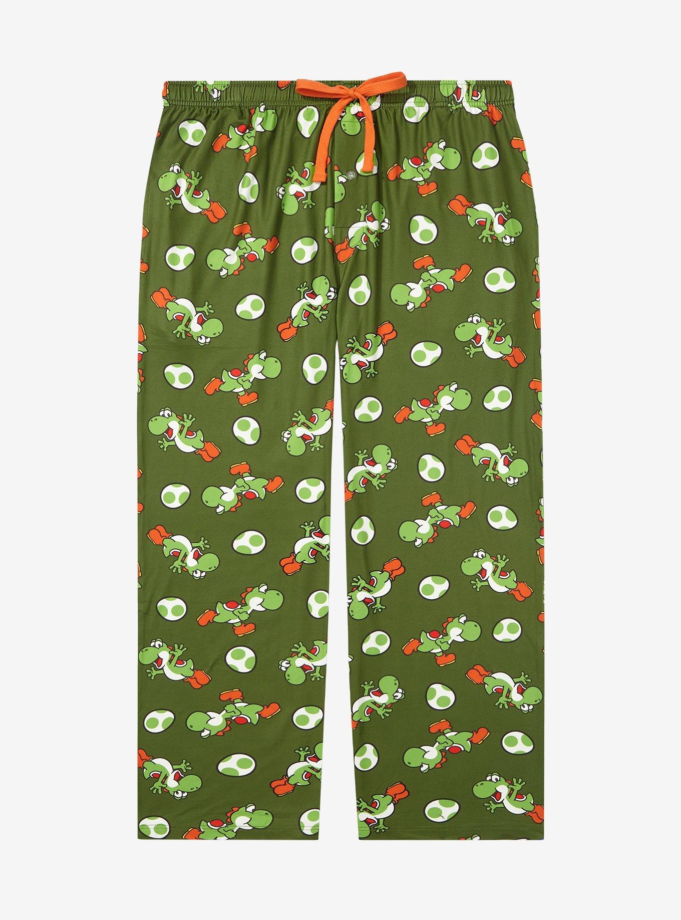 Nintendo Super Mario Bros. Yoshi Allover Print Women's Plus Size Sleep Pants - BoxLunch Exclusive, HUNTER GREEN, hi-res