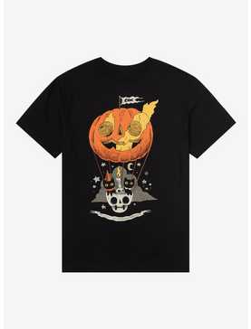 Black Cat Pumpkin Balloon T-Shirt By Ppmid, , hi-res